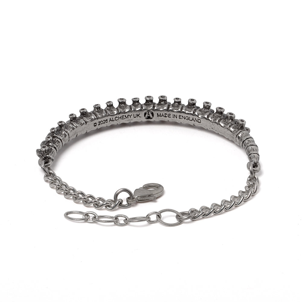 Silver bracelet with chain and clasp