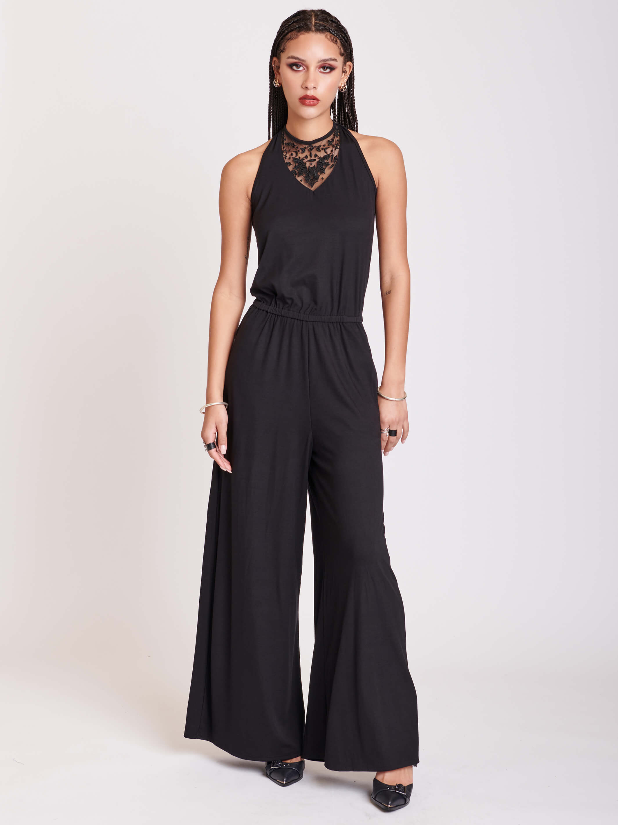 BAT EMBROIDERED ROMPER