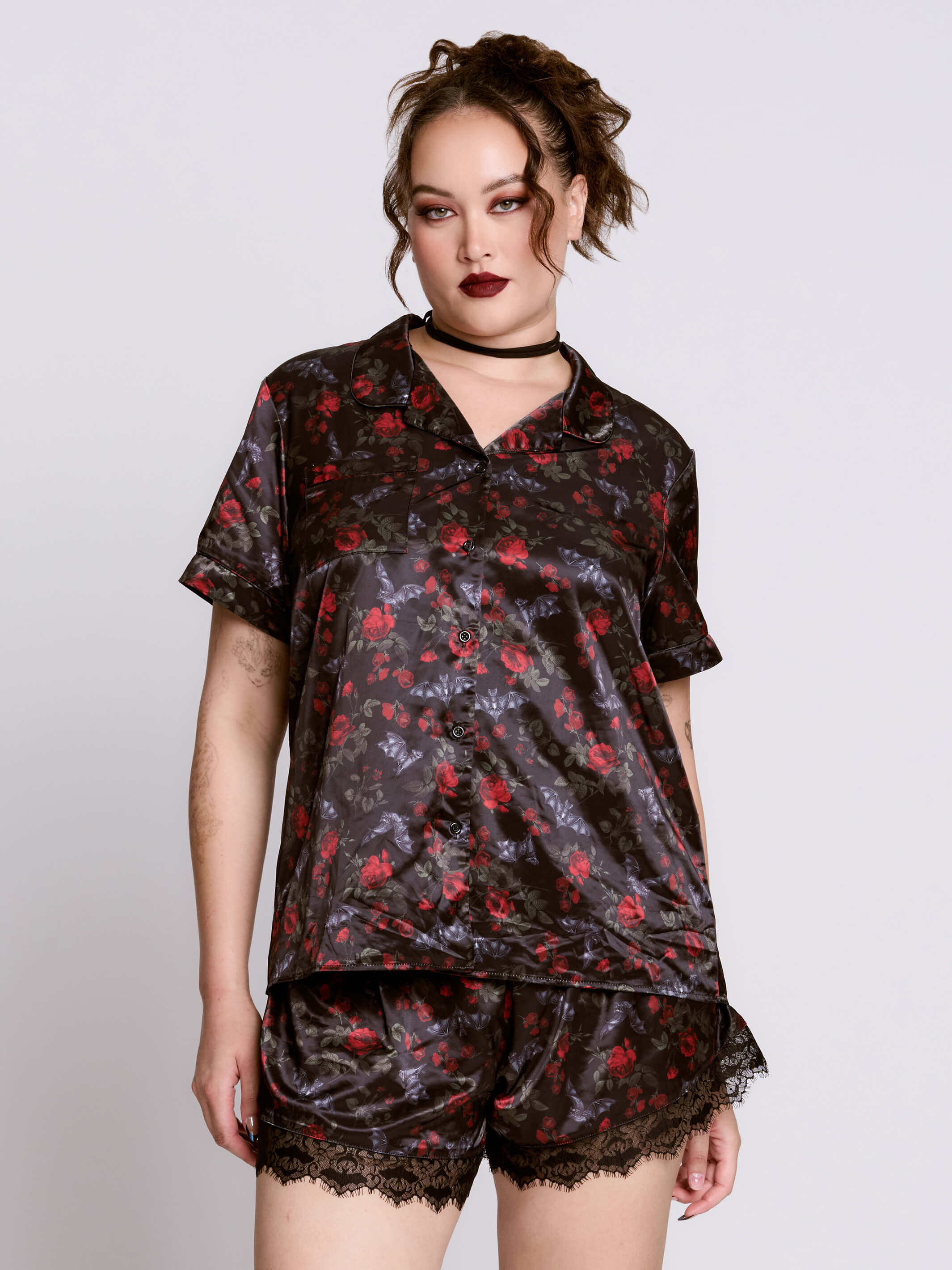 BAT'S ROOST SATIN PJ SET