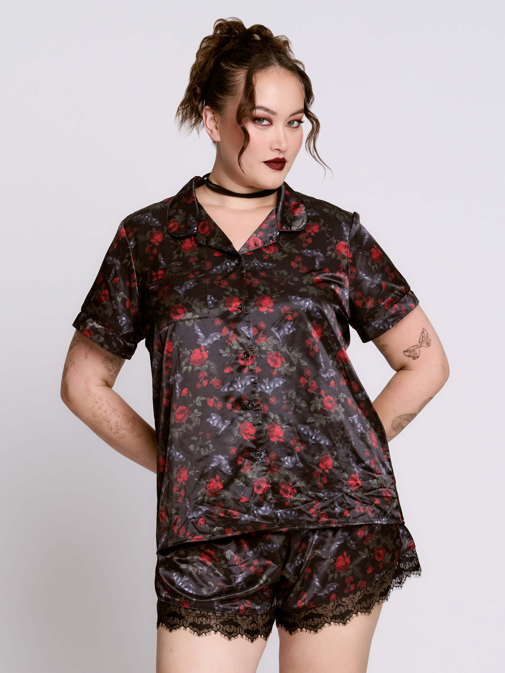 BAT'S ROOST SATIN PJ SET