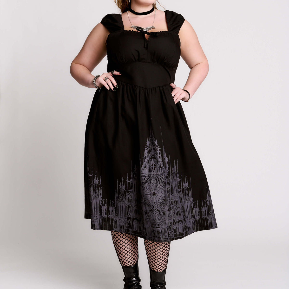 plus size gothic formal dress Cathedral Maiden by Midnight Hour – Midi Dress w/ Pockets & Slit Free Please read measurements Color:M-Petal pageant dresses for girls Prom Dress Style #33373