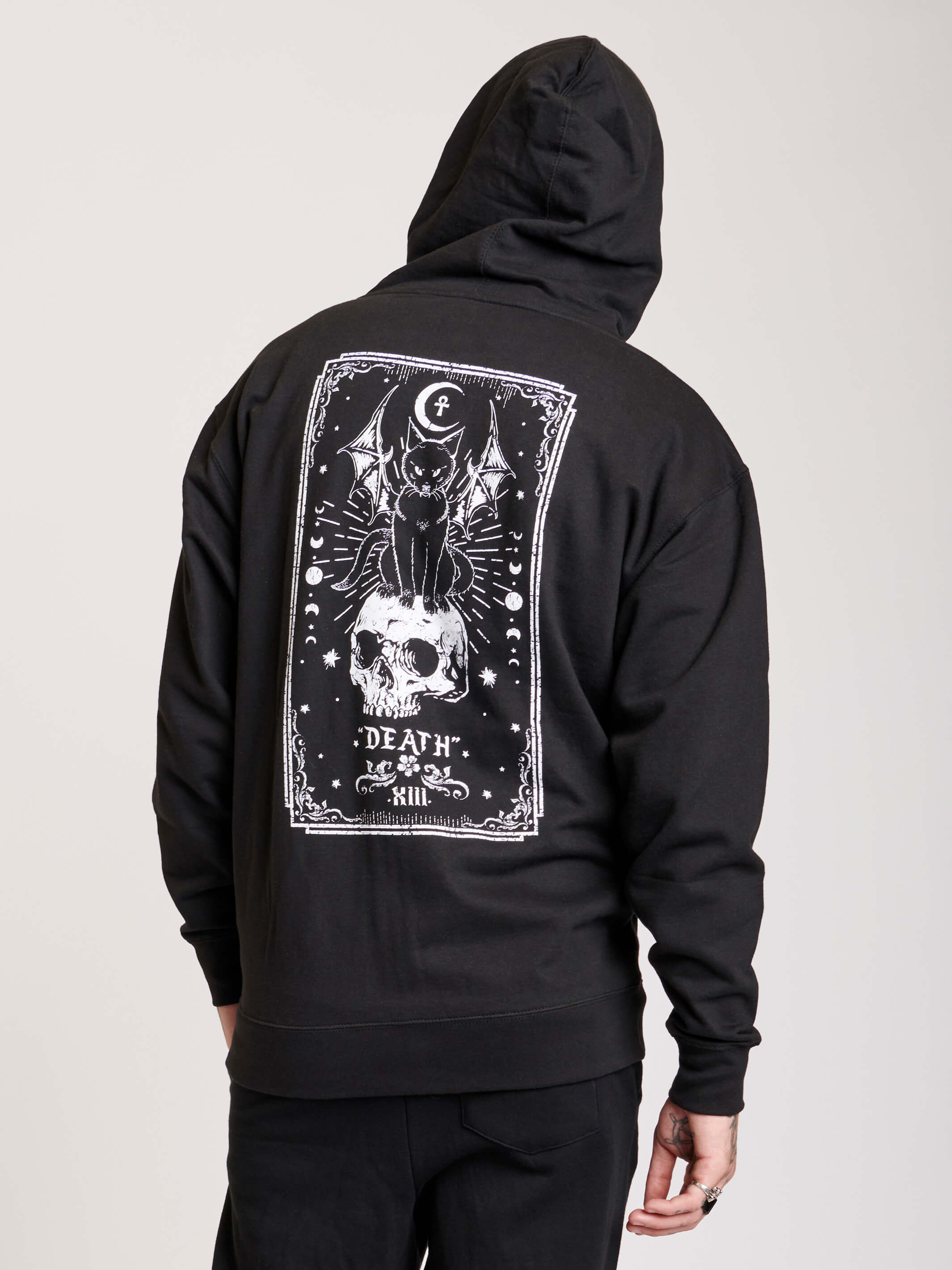 Death tarot zip up unisex hoodie