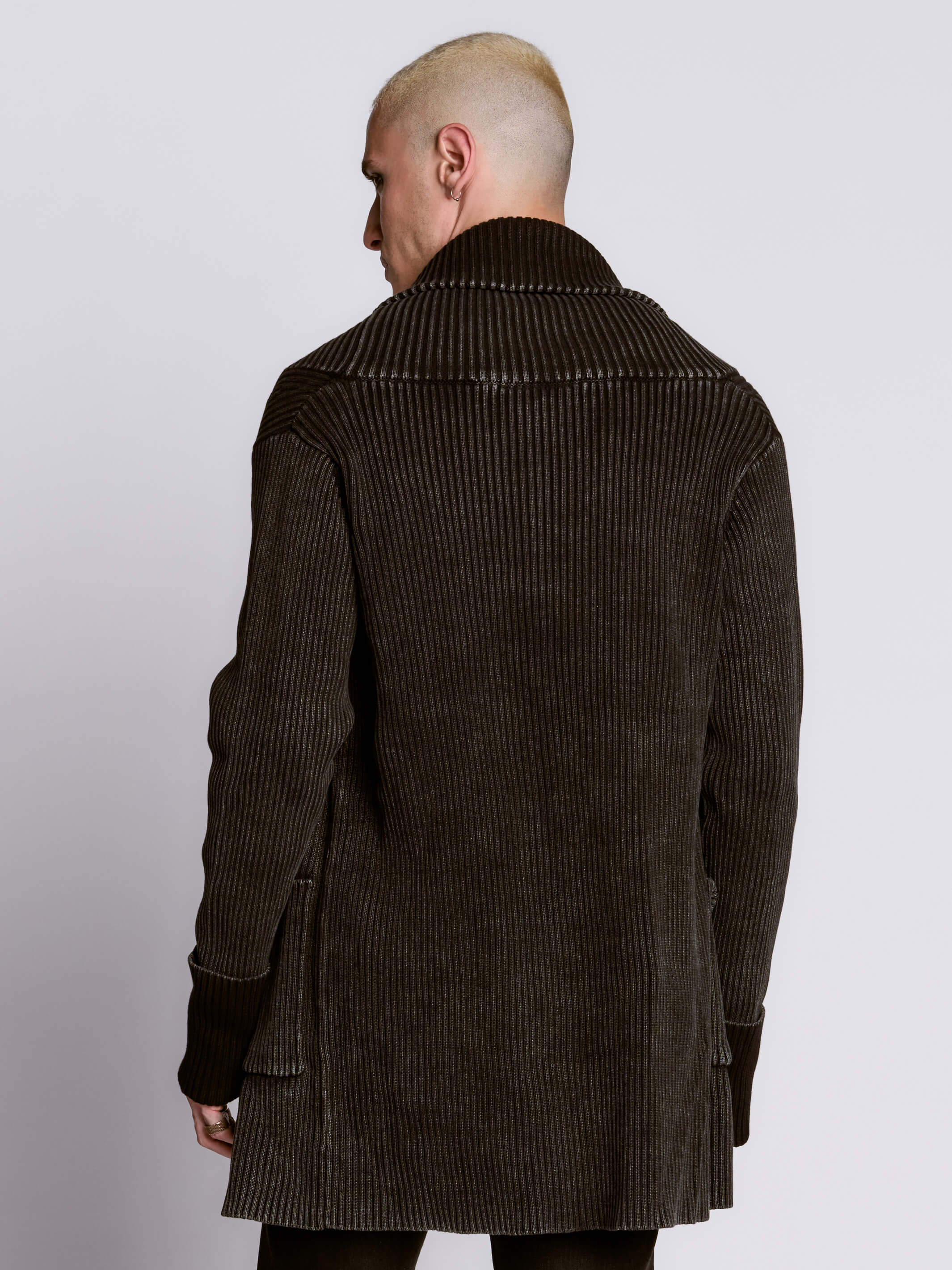 Distressed Rib Cardigan