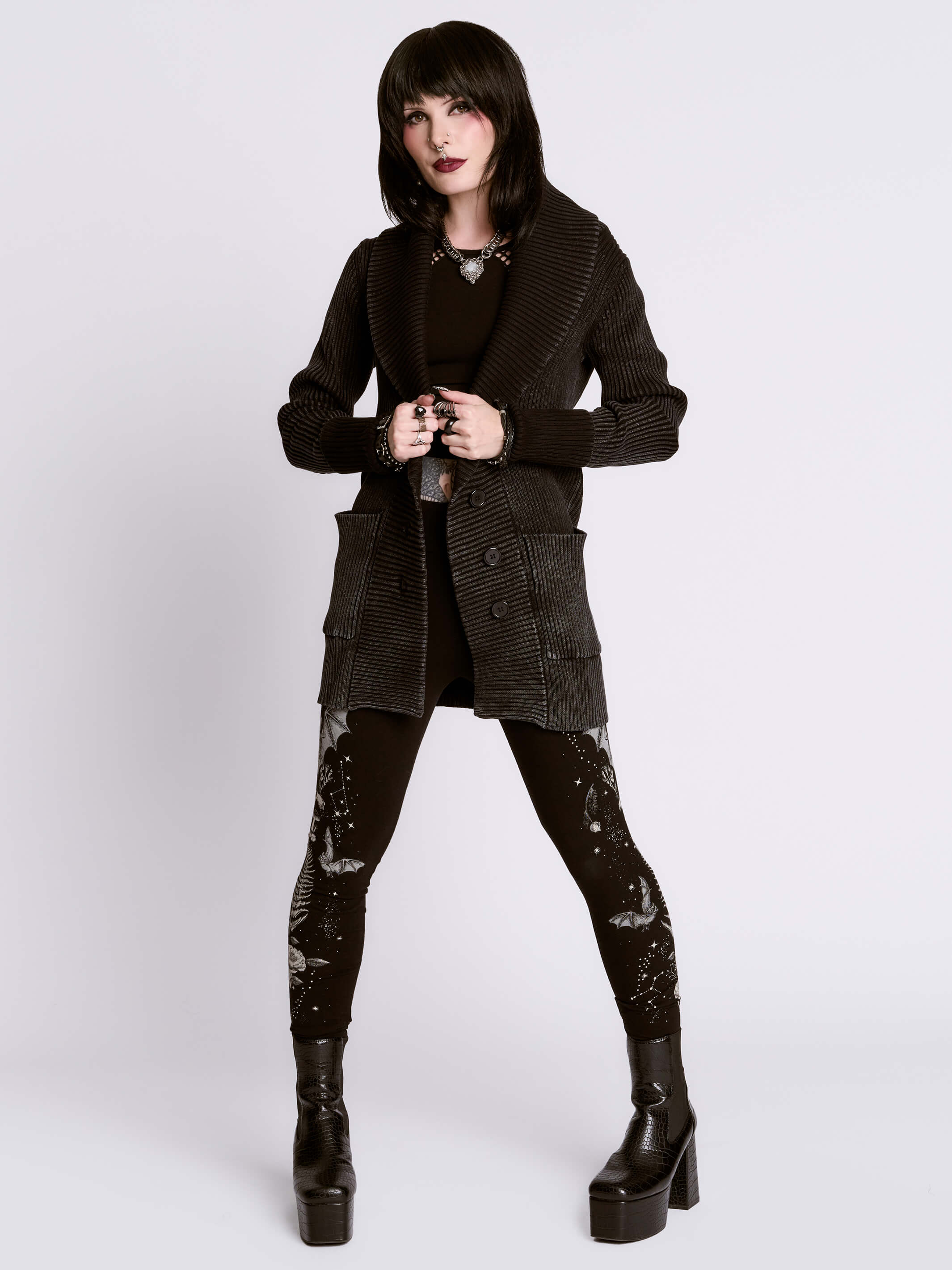 Distressed Rib Cardigan