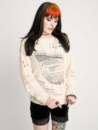 Ivory Distressed Sweater