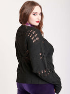 Black Sweater with drop stitch details