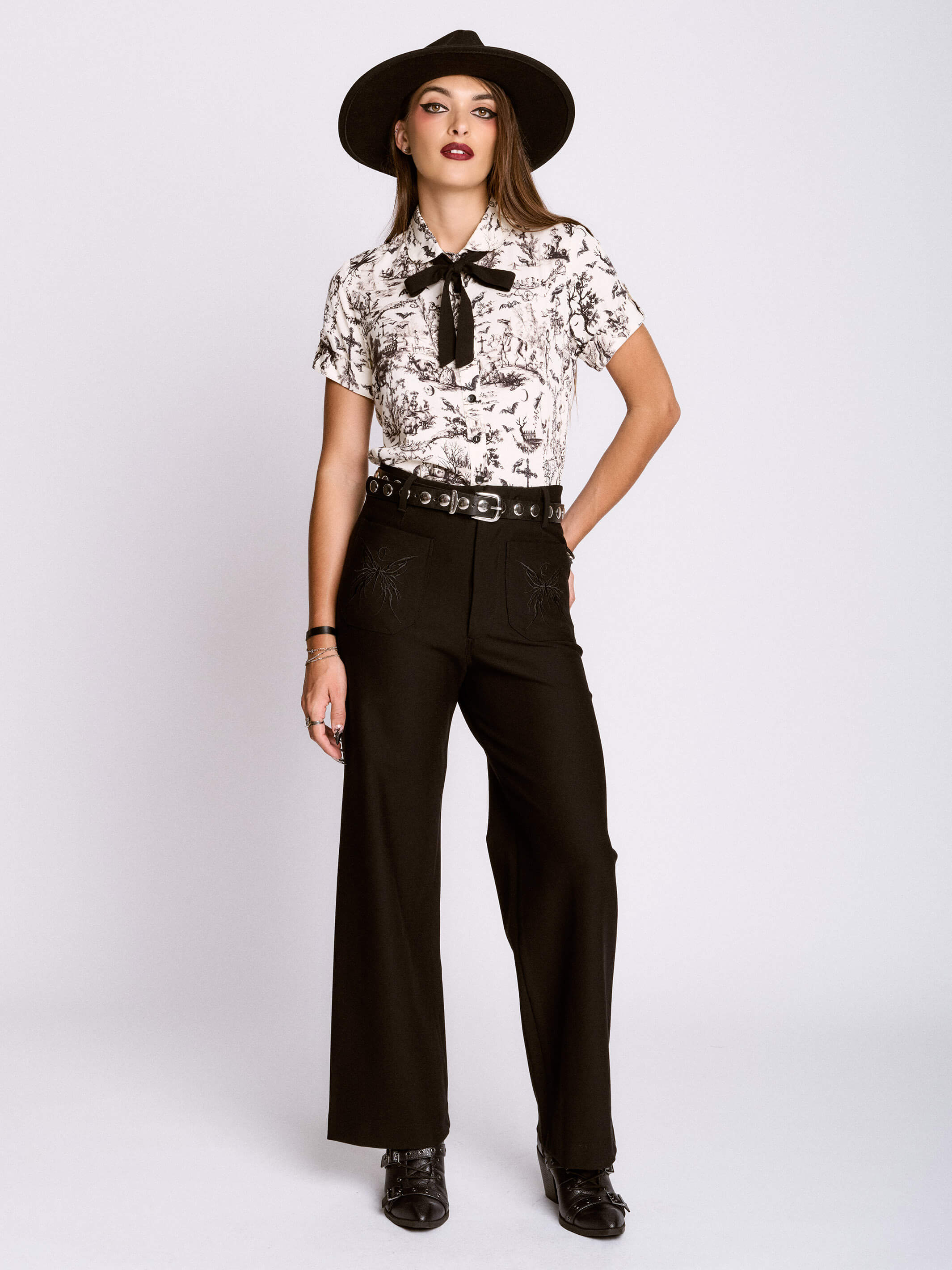 Gothic toile academia shirt