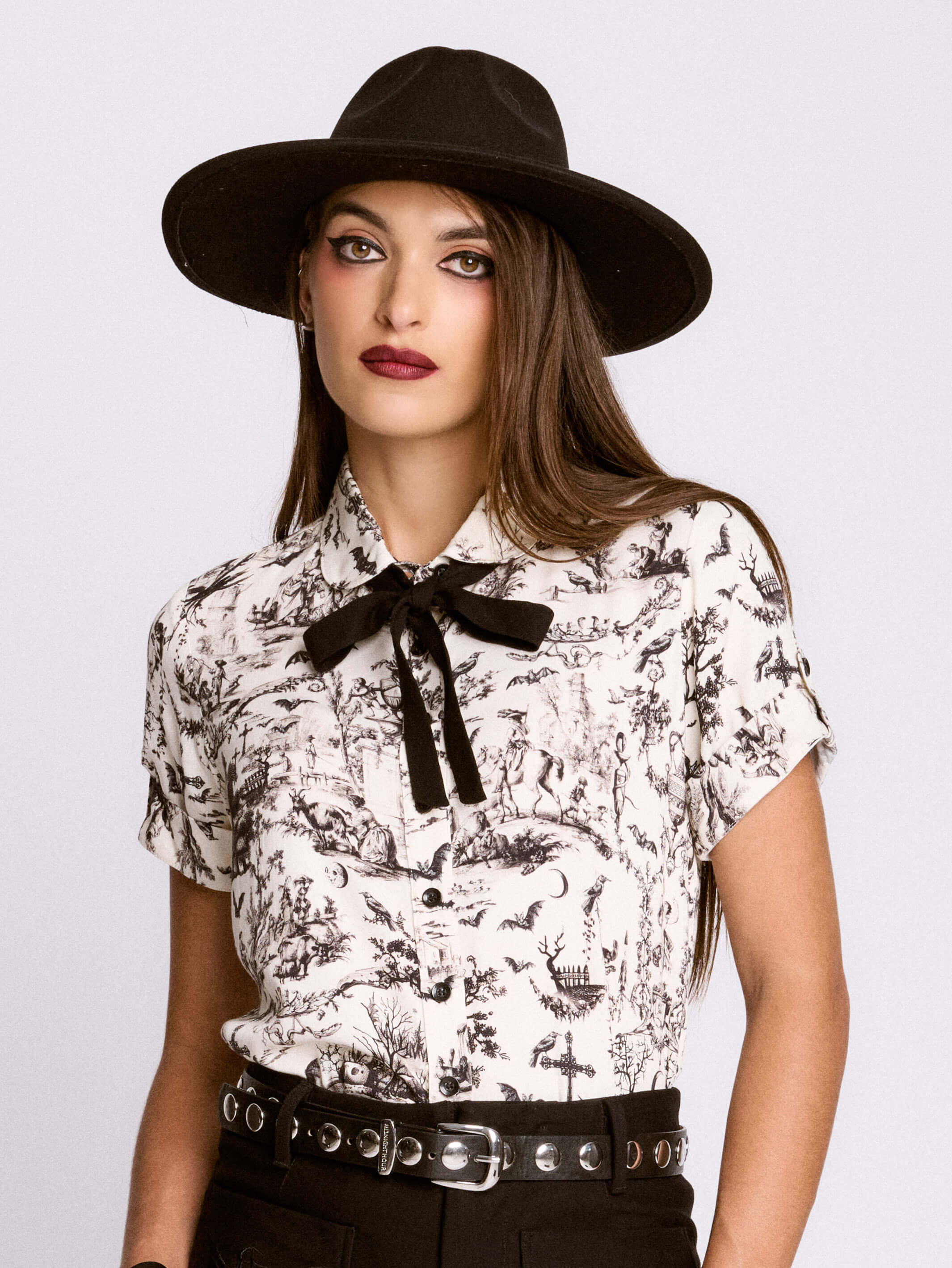 Gothic toile academia shirt