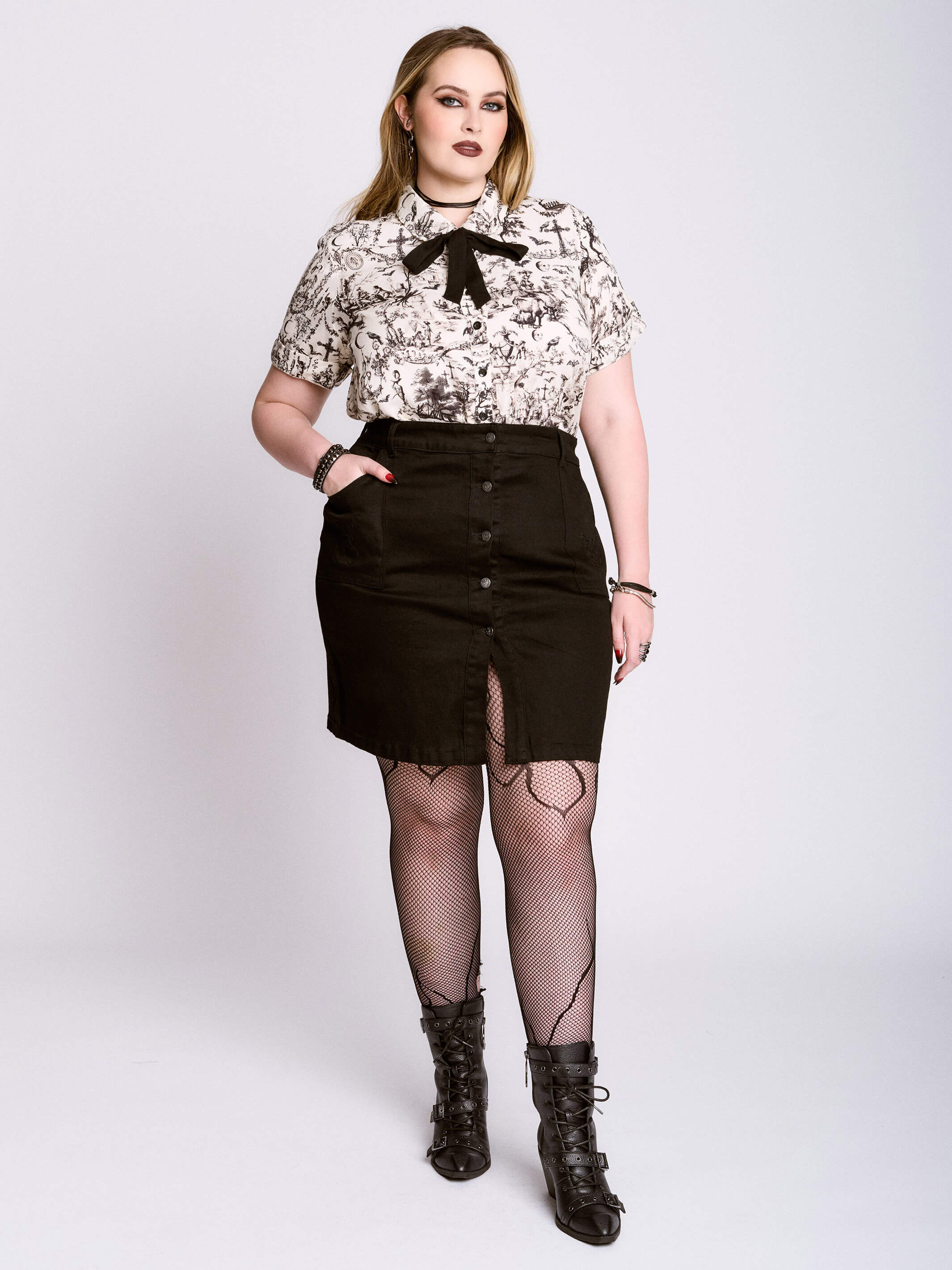 Gothic toile academia shirt