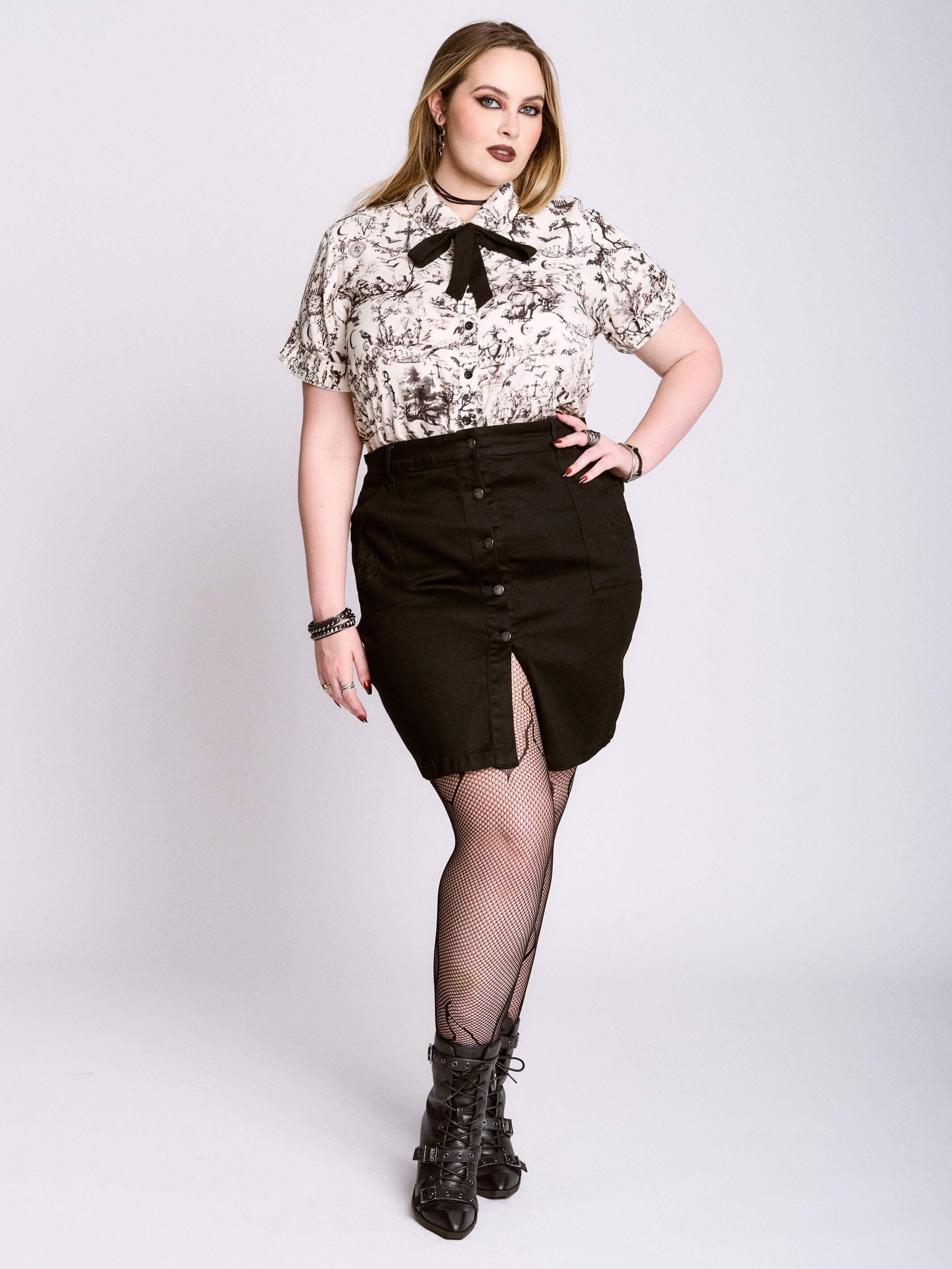 Gothic toile academia shirt