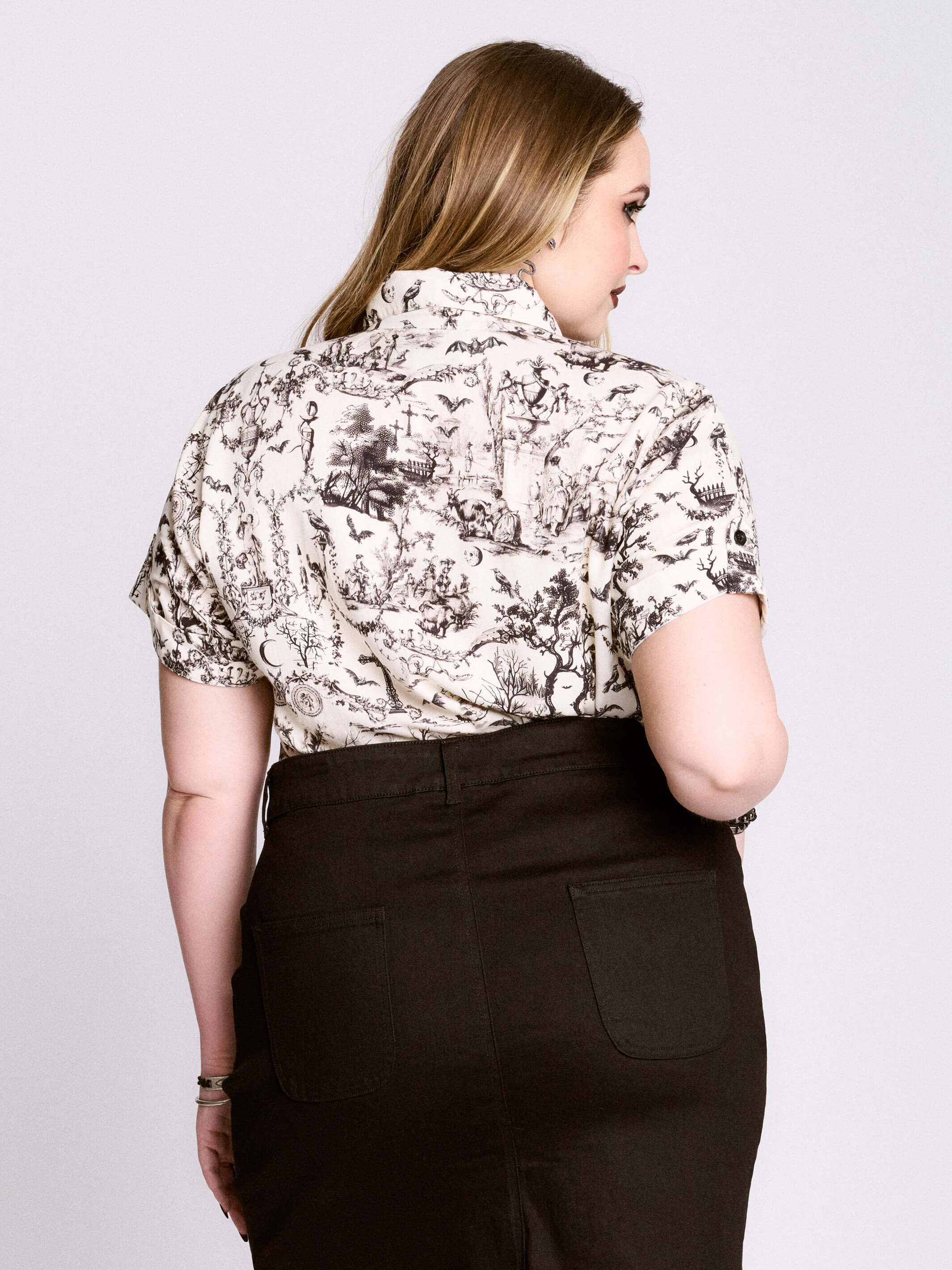 Gothic toile academia shirt