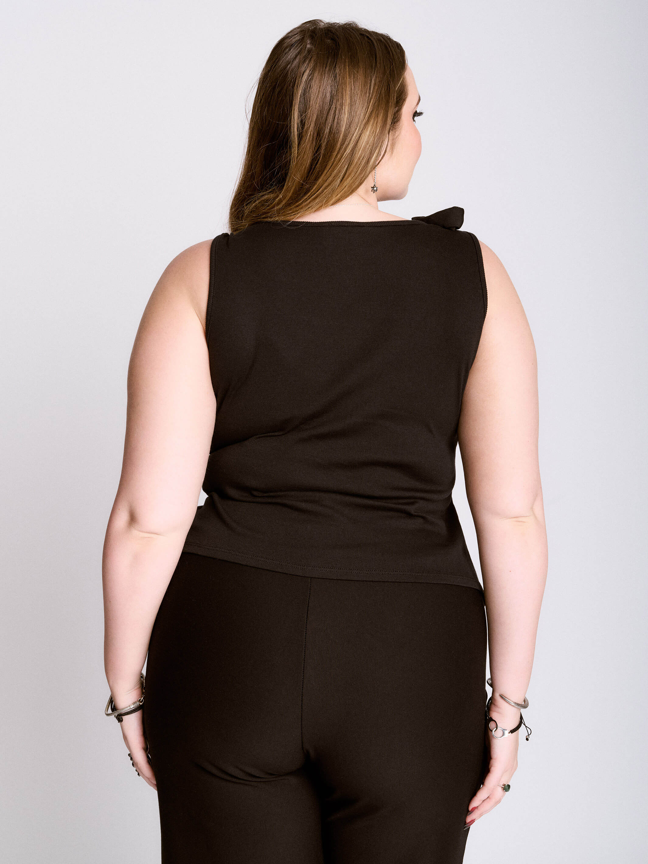 Gothic toile crucifix tank with bow