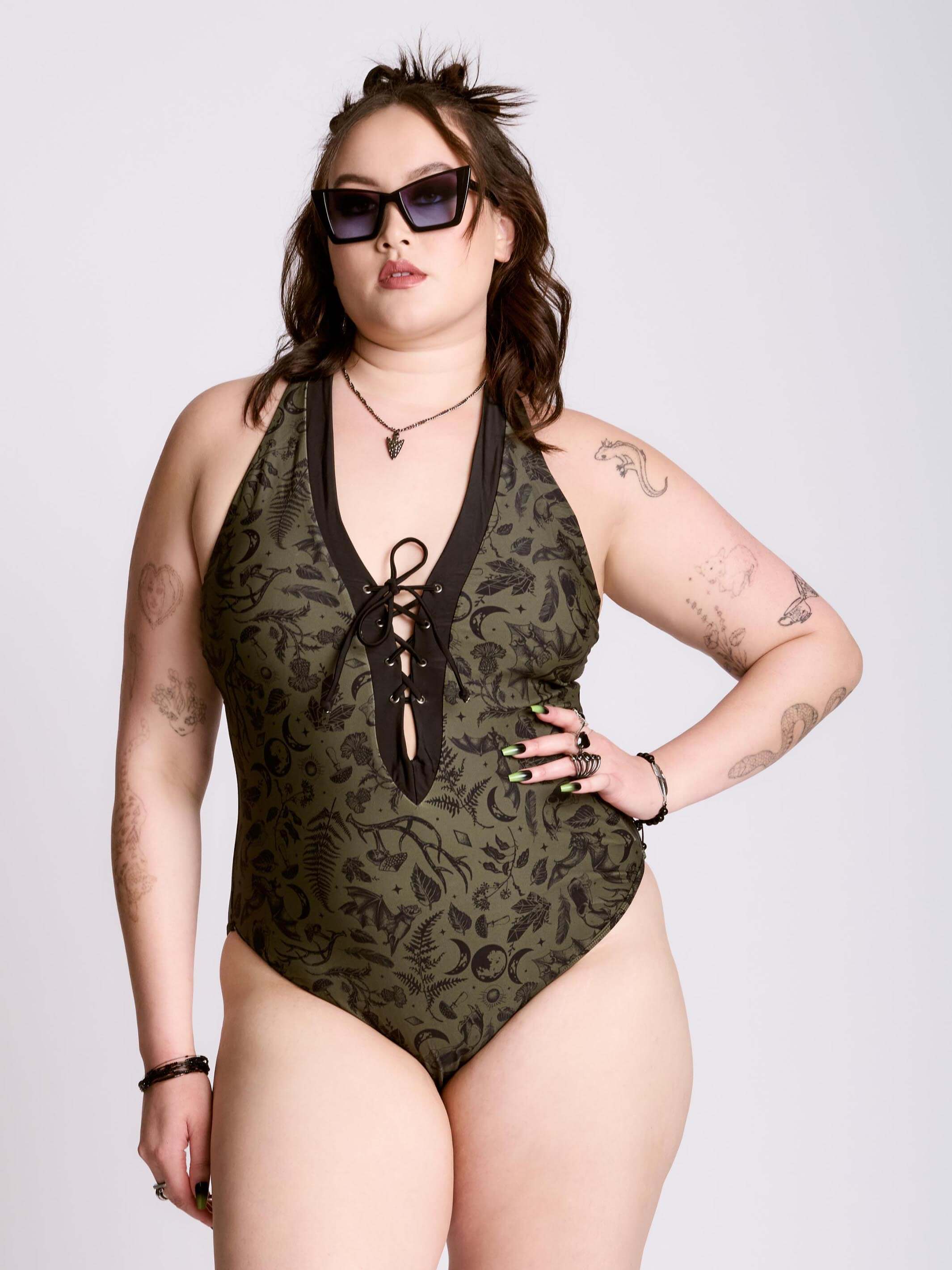 Garden Witch Lace Up Swimsuit