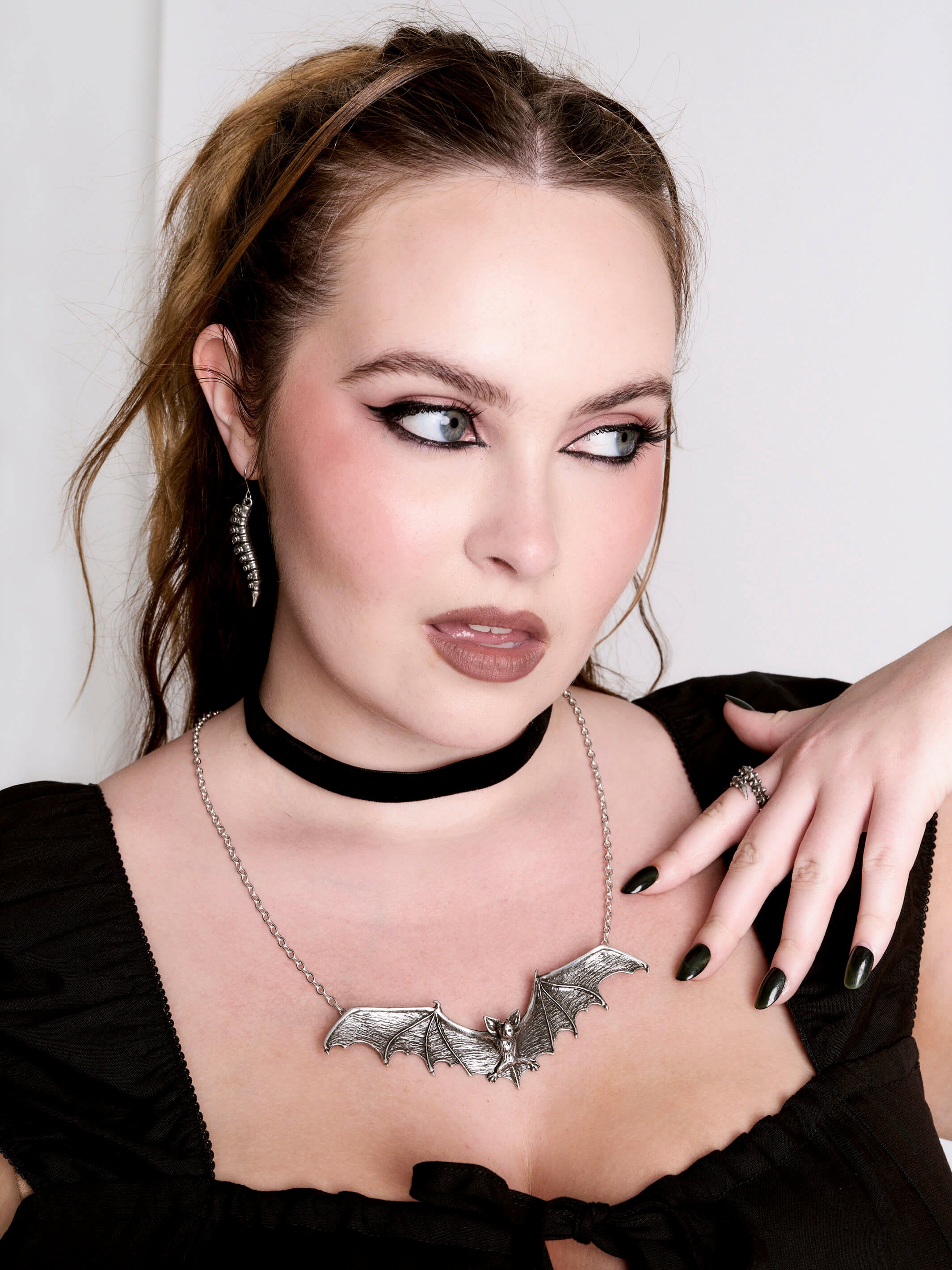 Gothic bat necklace