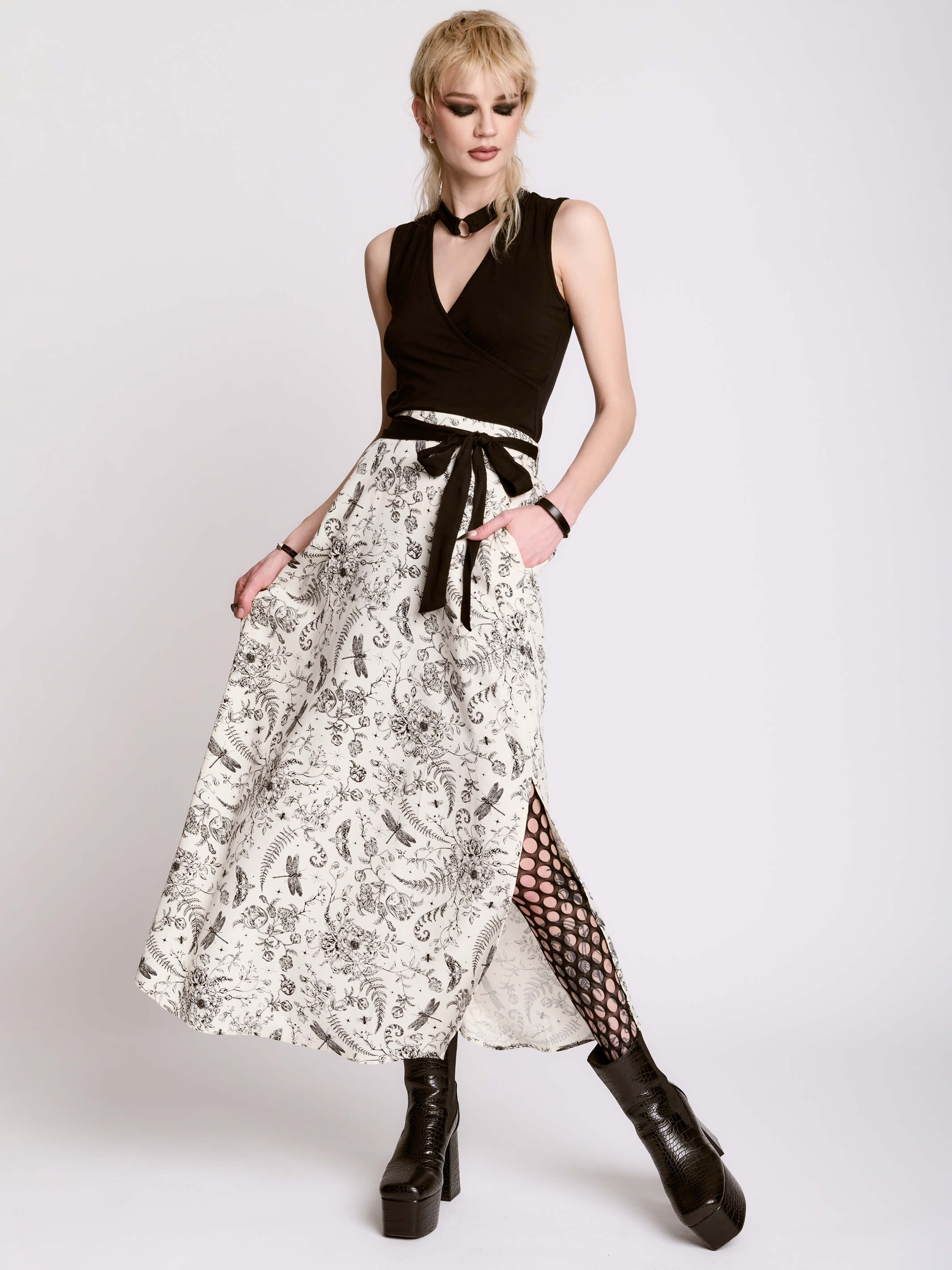 IVORY VICTORIAN MIDI SKIRT