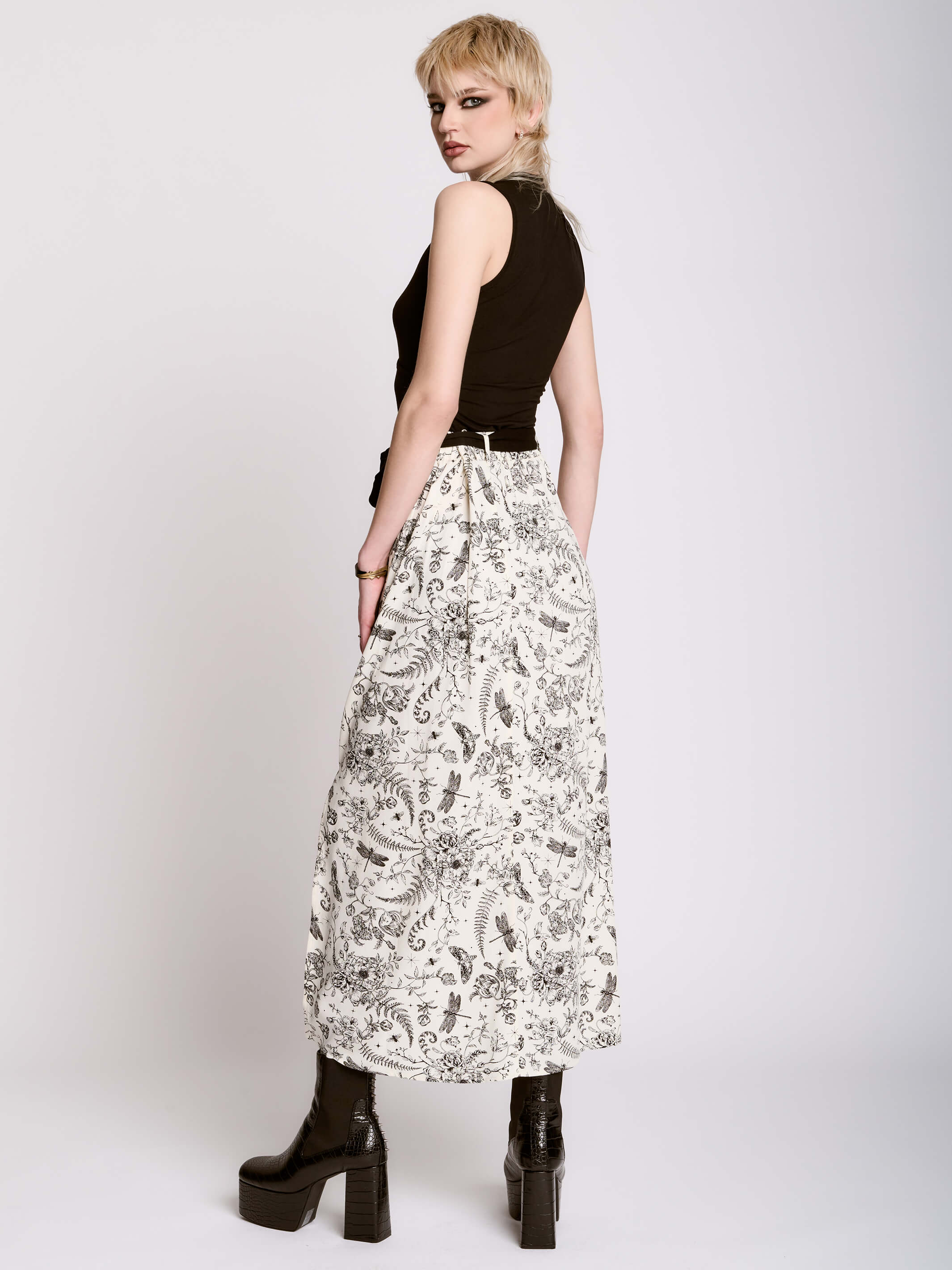 IVORY VICTORIAN MIDI SKIRT