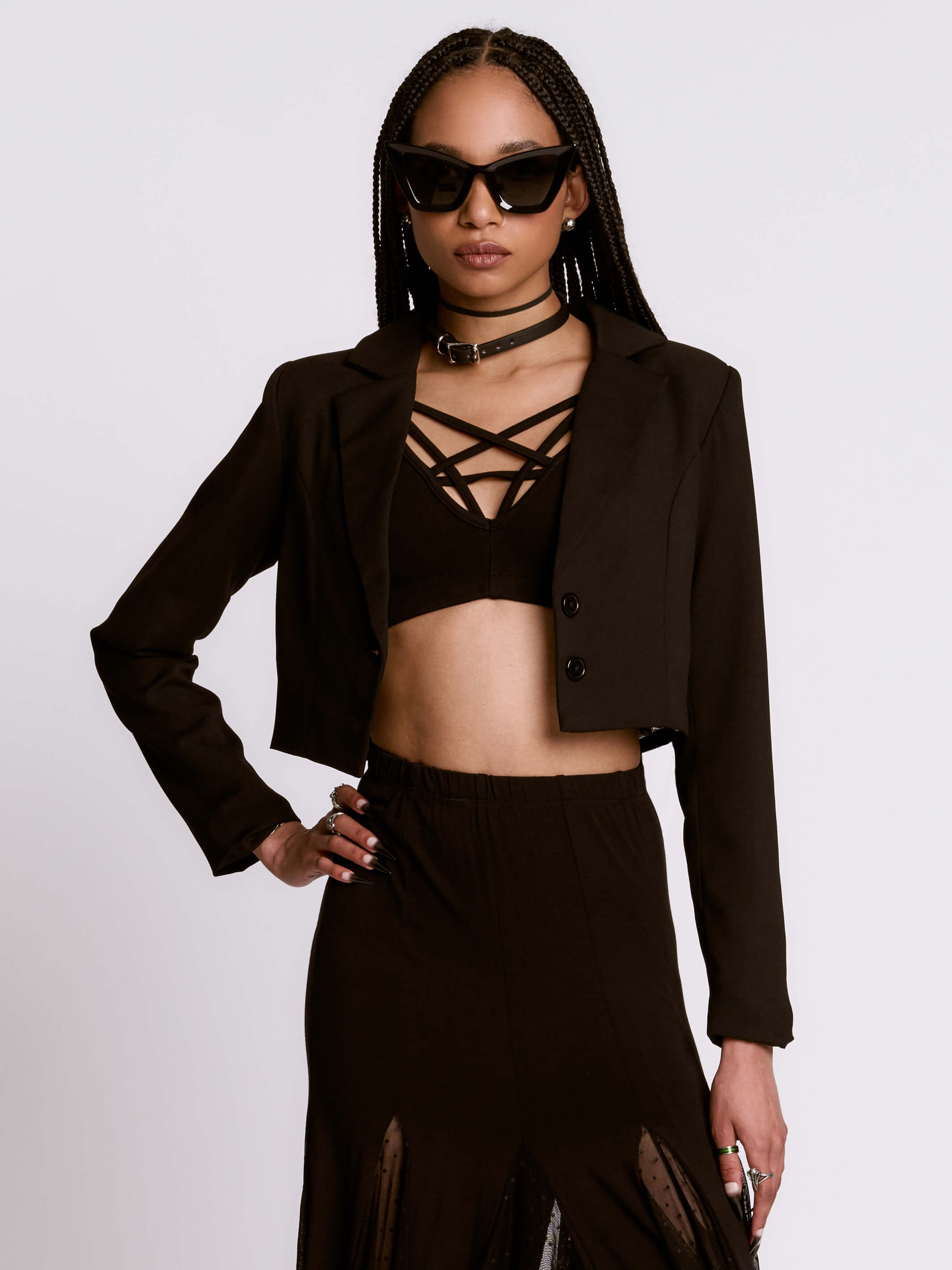 LACE UP CROP BLAZER