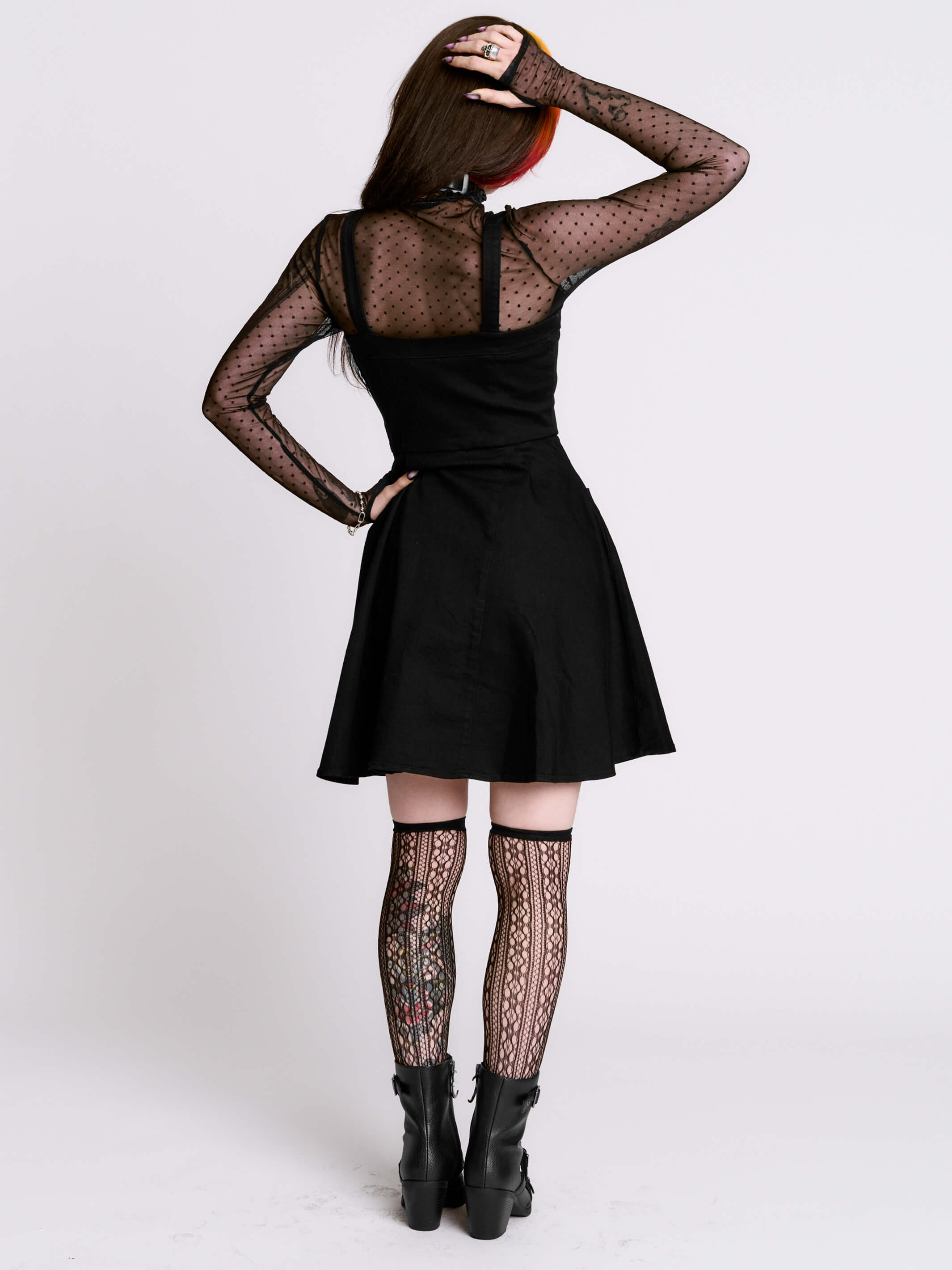 Lace Up Denim Dress