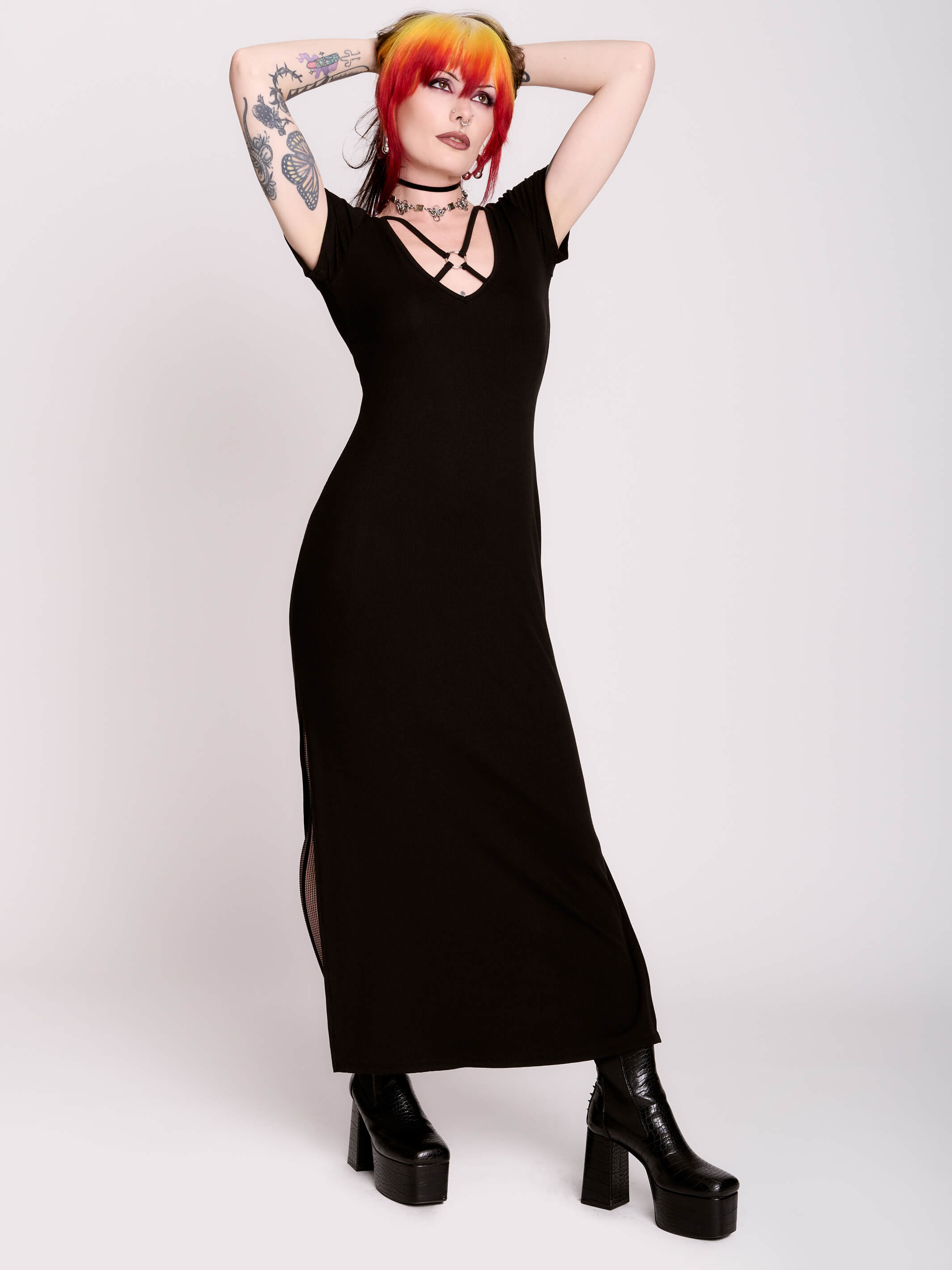 RIB O-RING MAXI dress