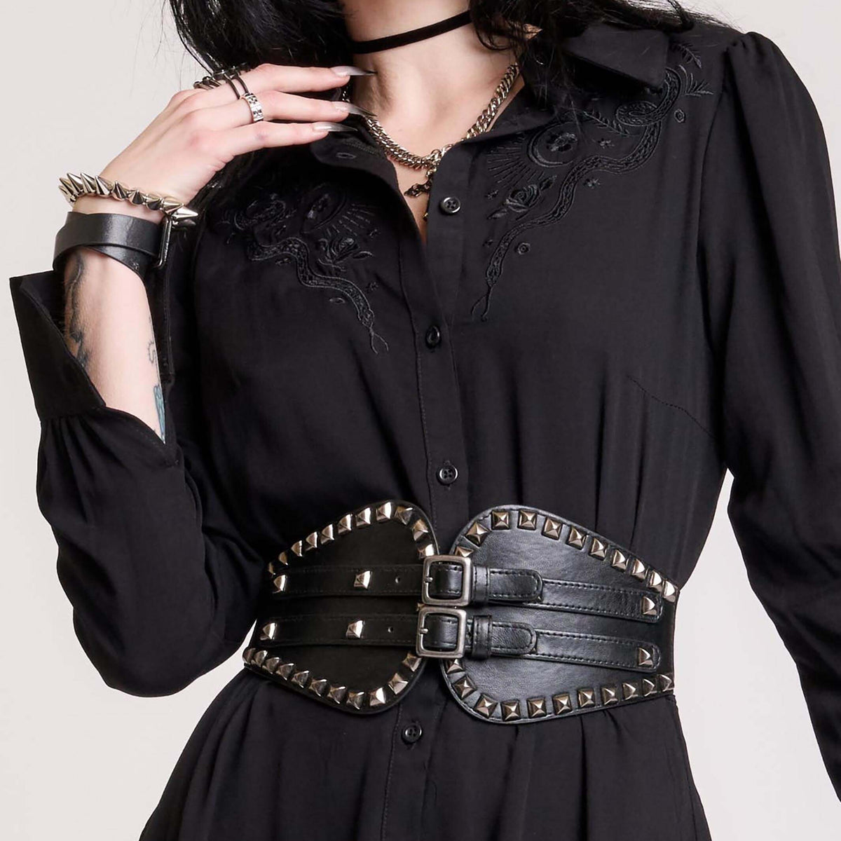 Pyramid Stud Belt – Midnight Hour