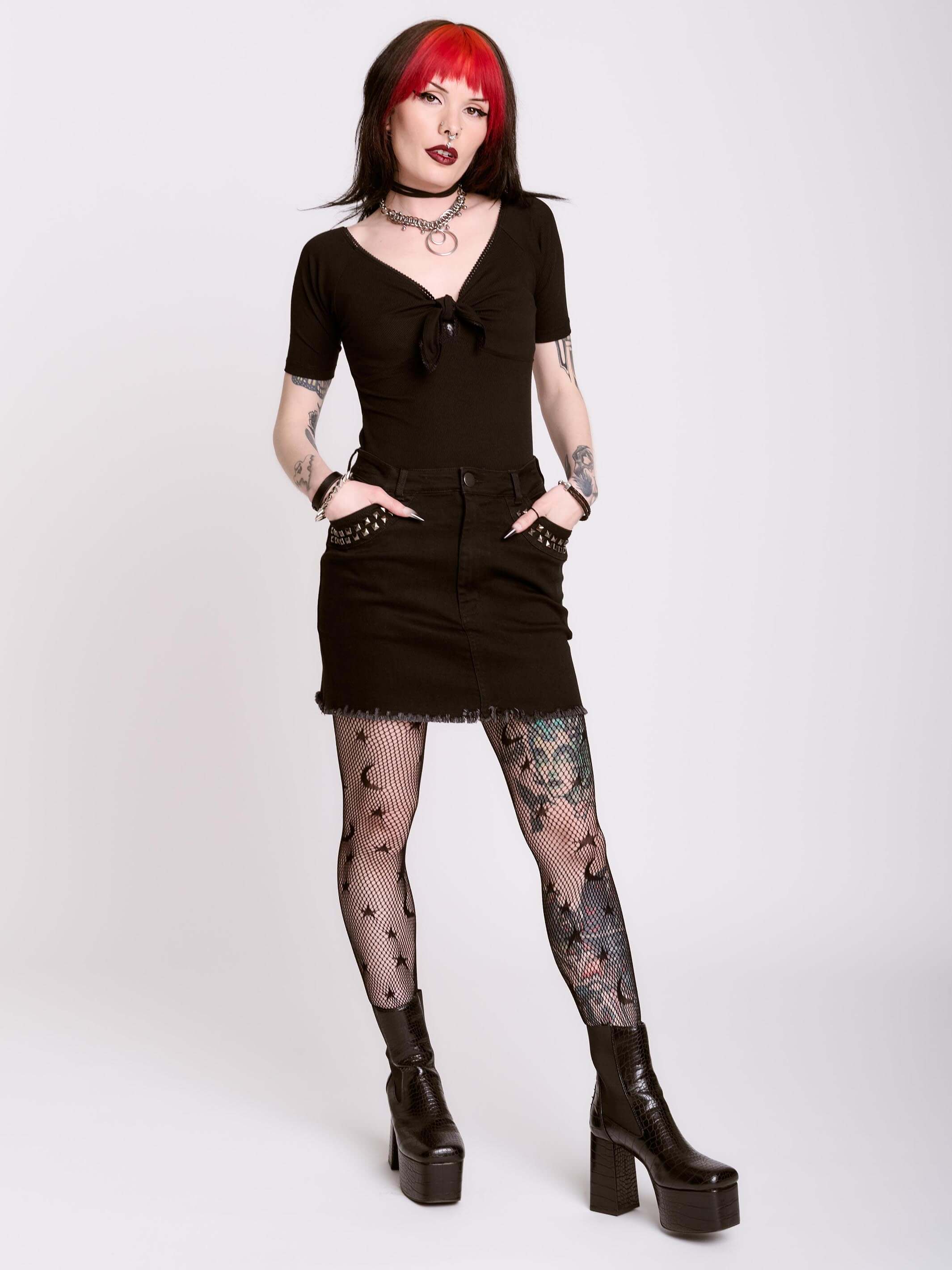 Rockabilly Tie Front Top