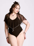 RUFFLE MESH BODYSUIT