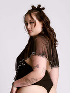 RUFFLE MESH BODYSUIT