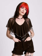 RUFFLE MESH BODYSUIT