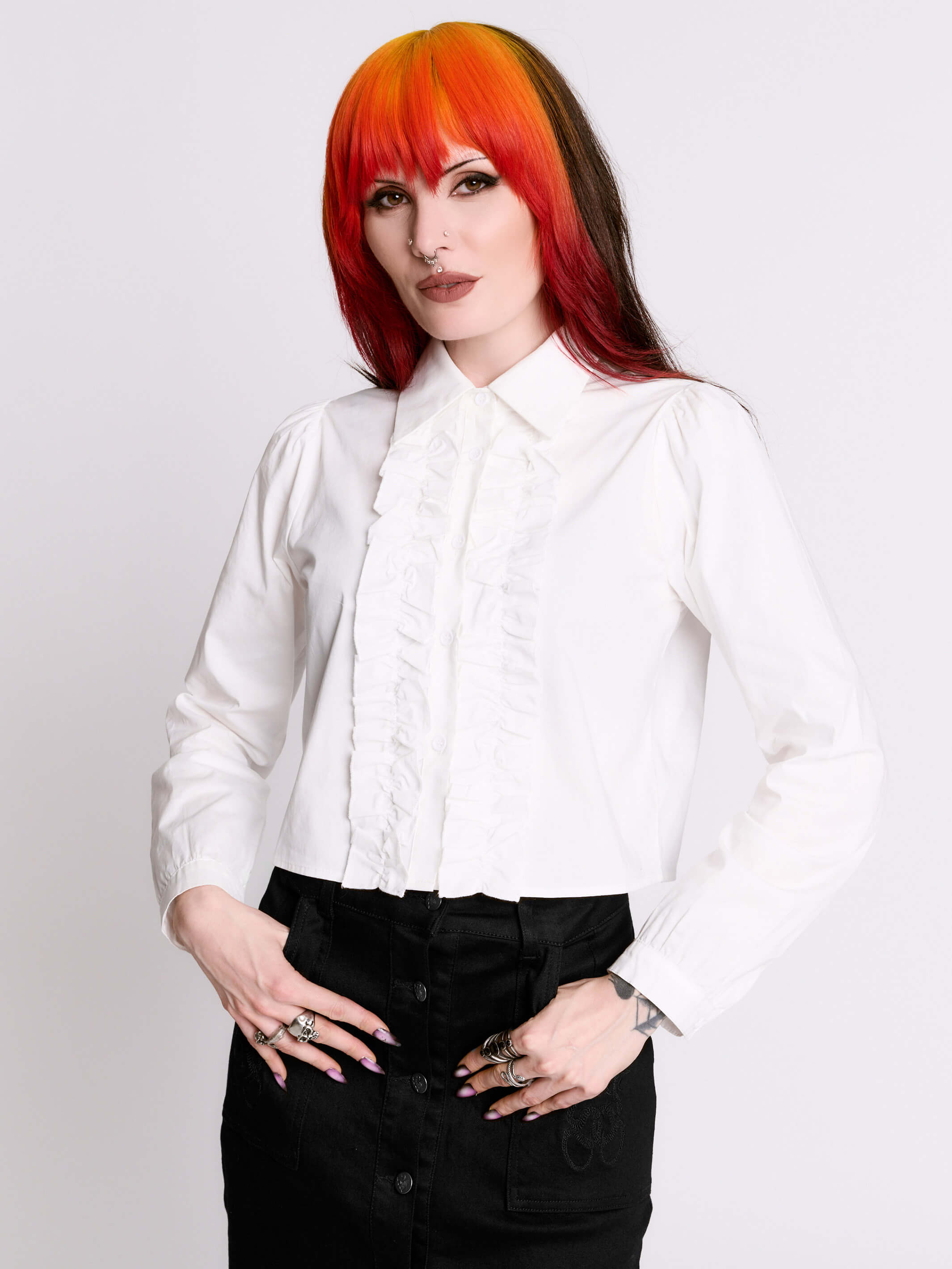 Cropped Ruffle Shirt