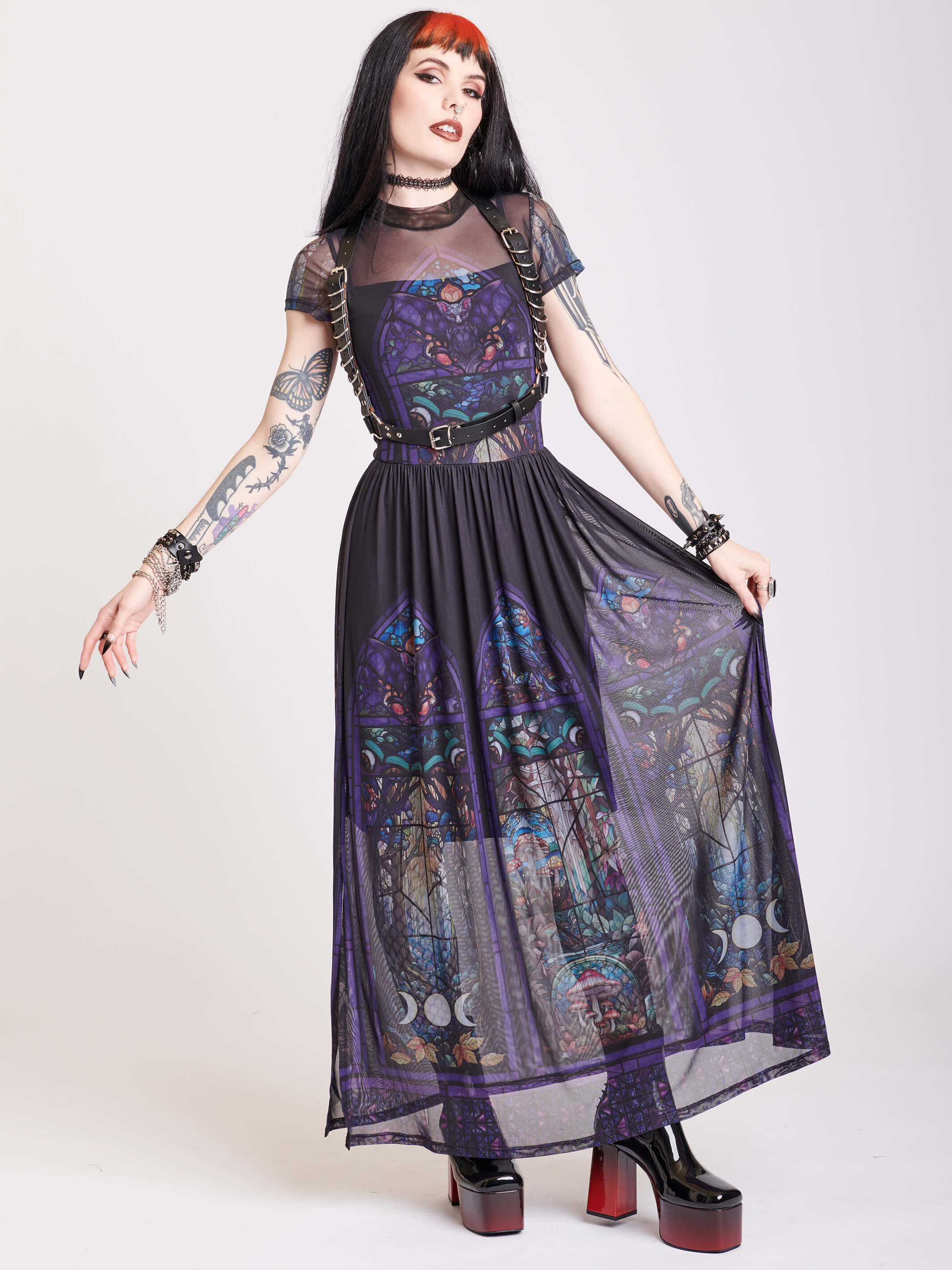 stained glass mesh dress