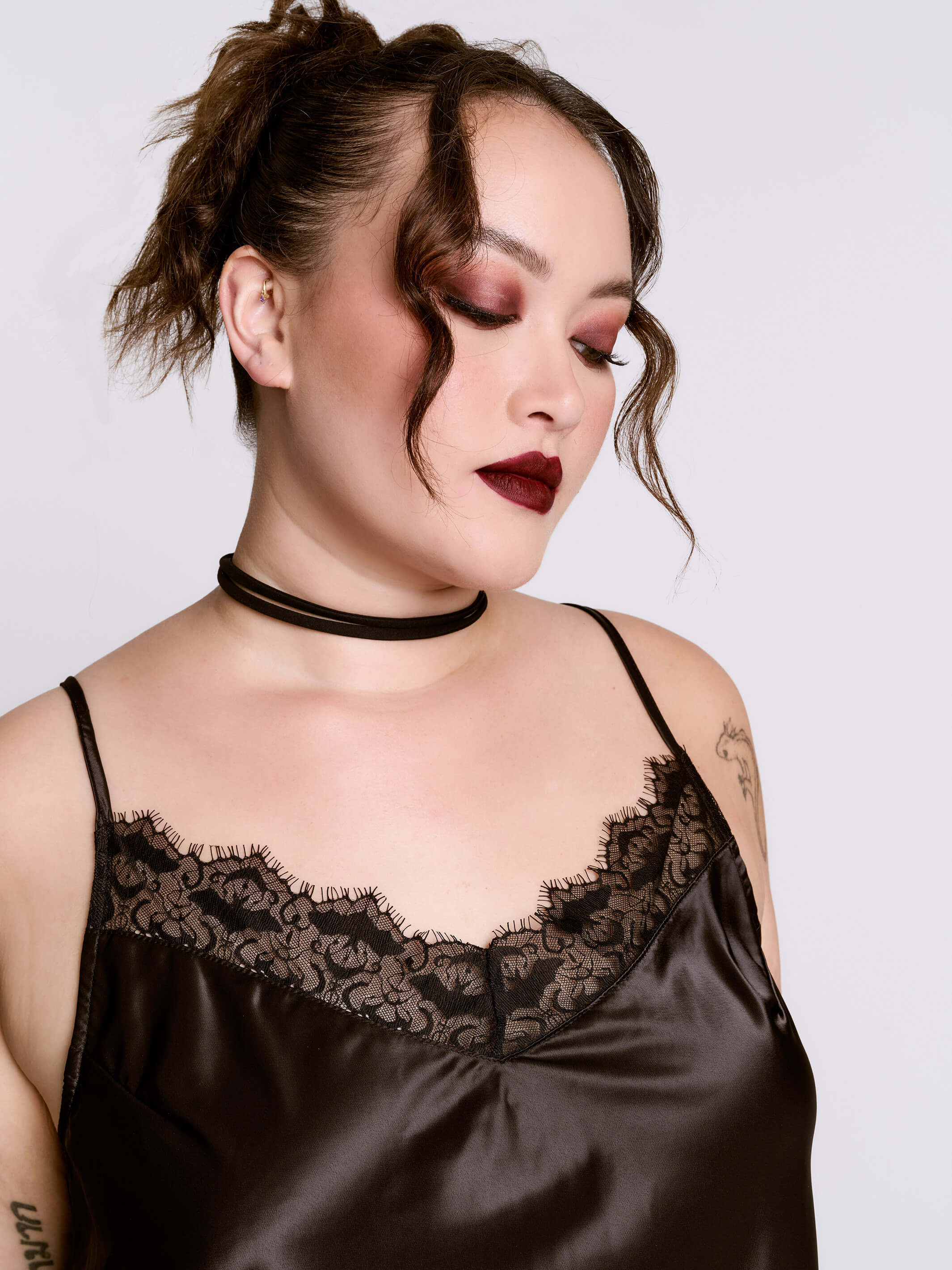 SATIN BAT LACE PJ SET