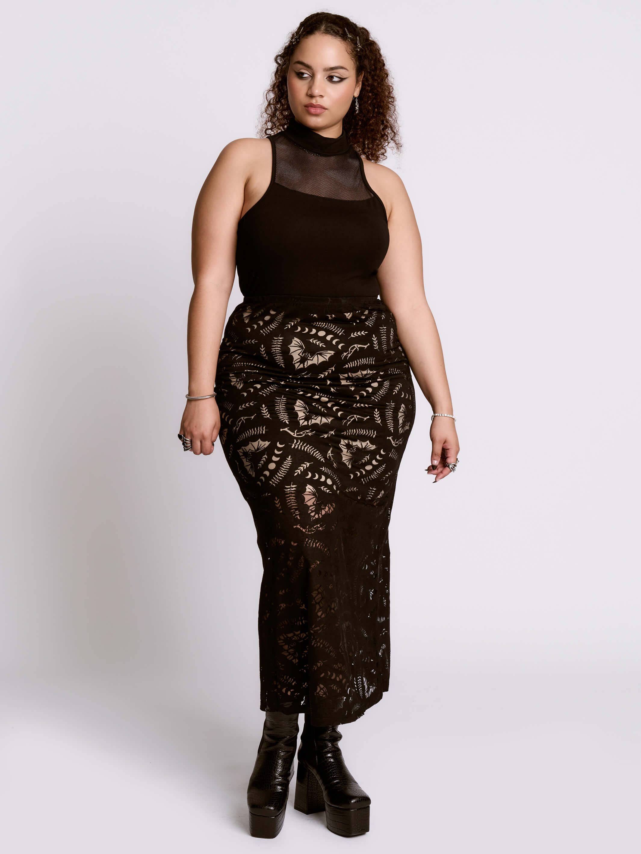 SCORNED BATS MIDI SKIRT