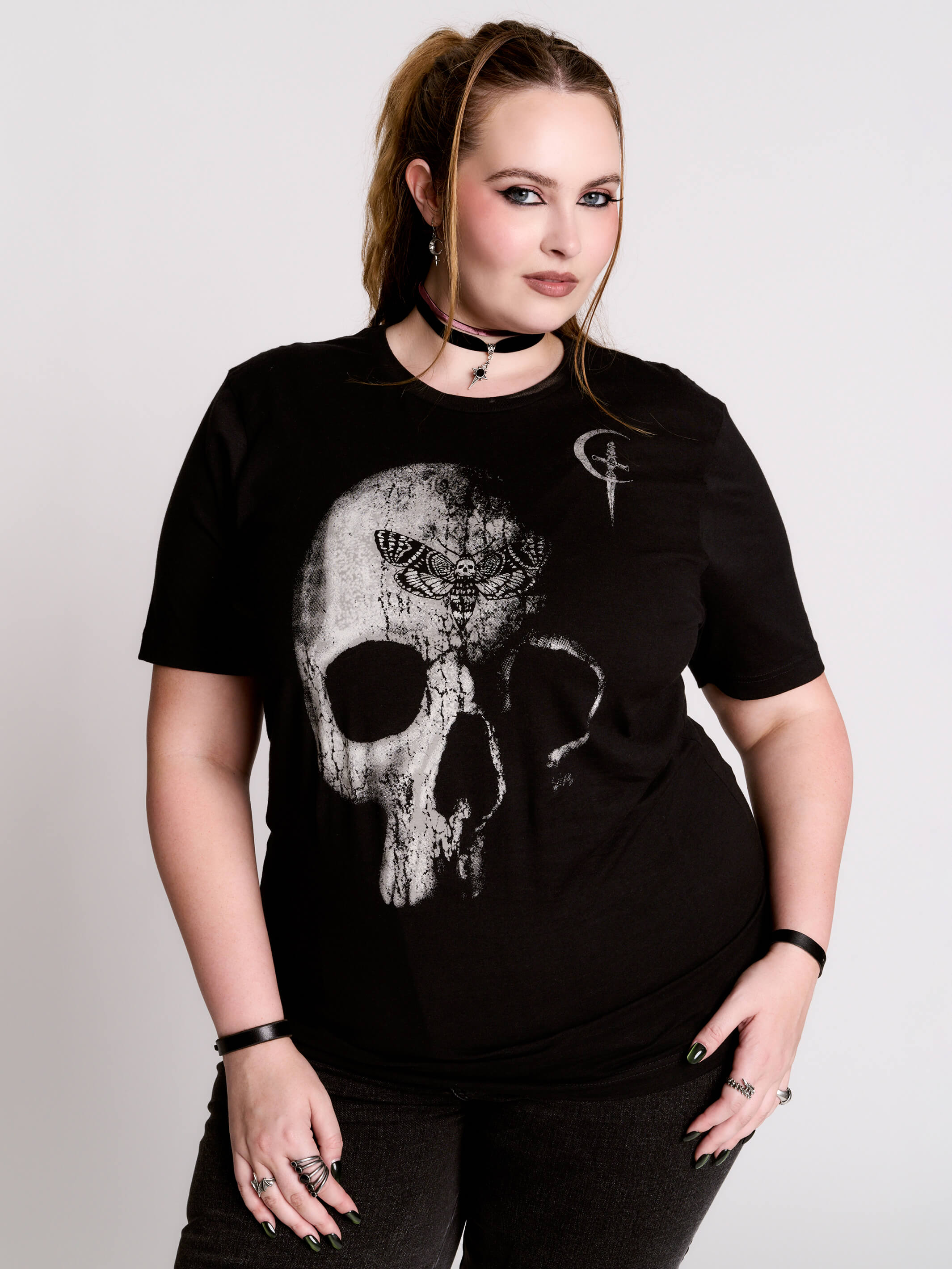 Obscurity T-Shirt – Black Skull Graphic Goth Tee by Midnight Hour