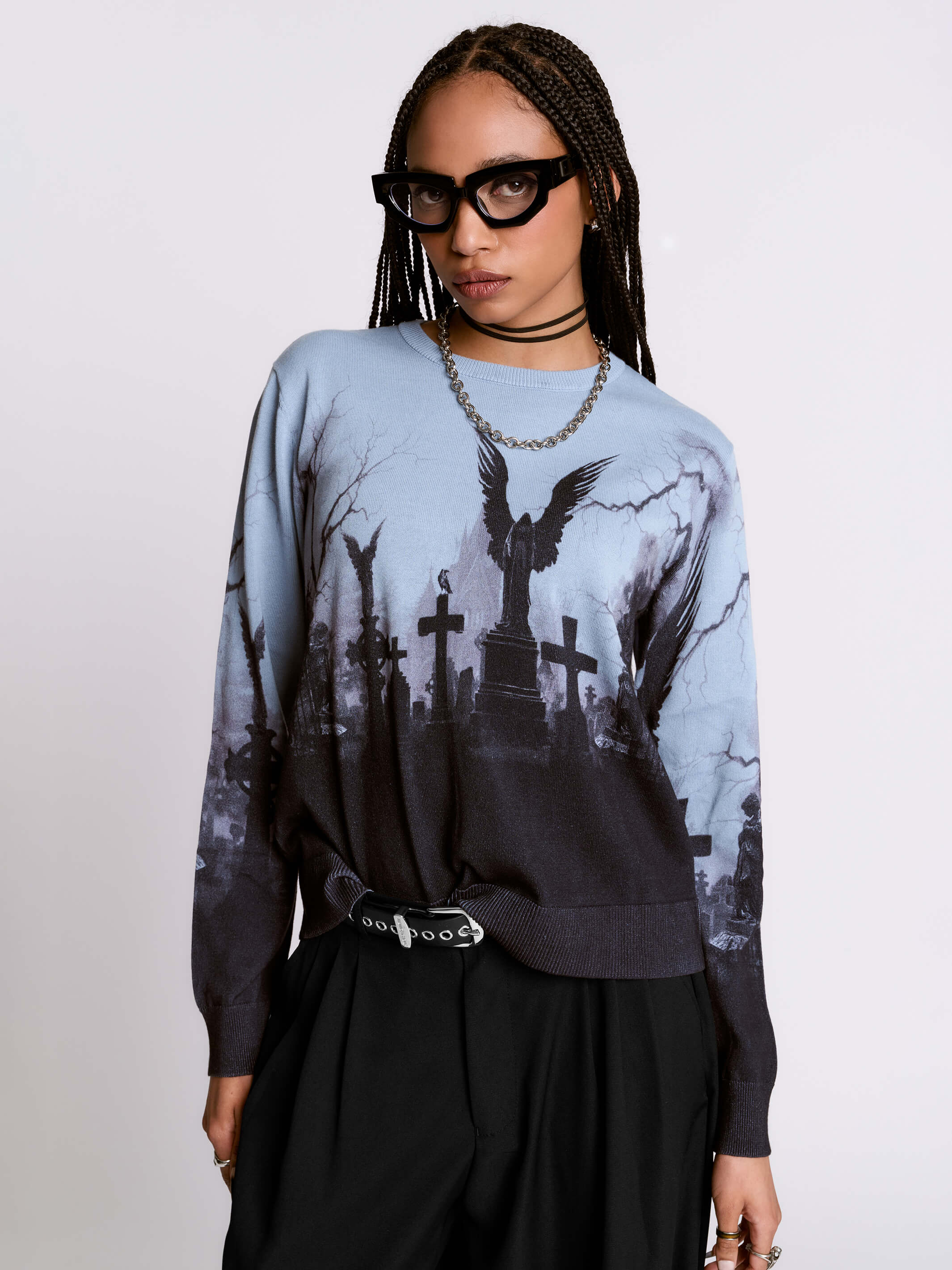 Spooky Cemetery Sweater