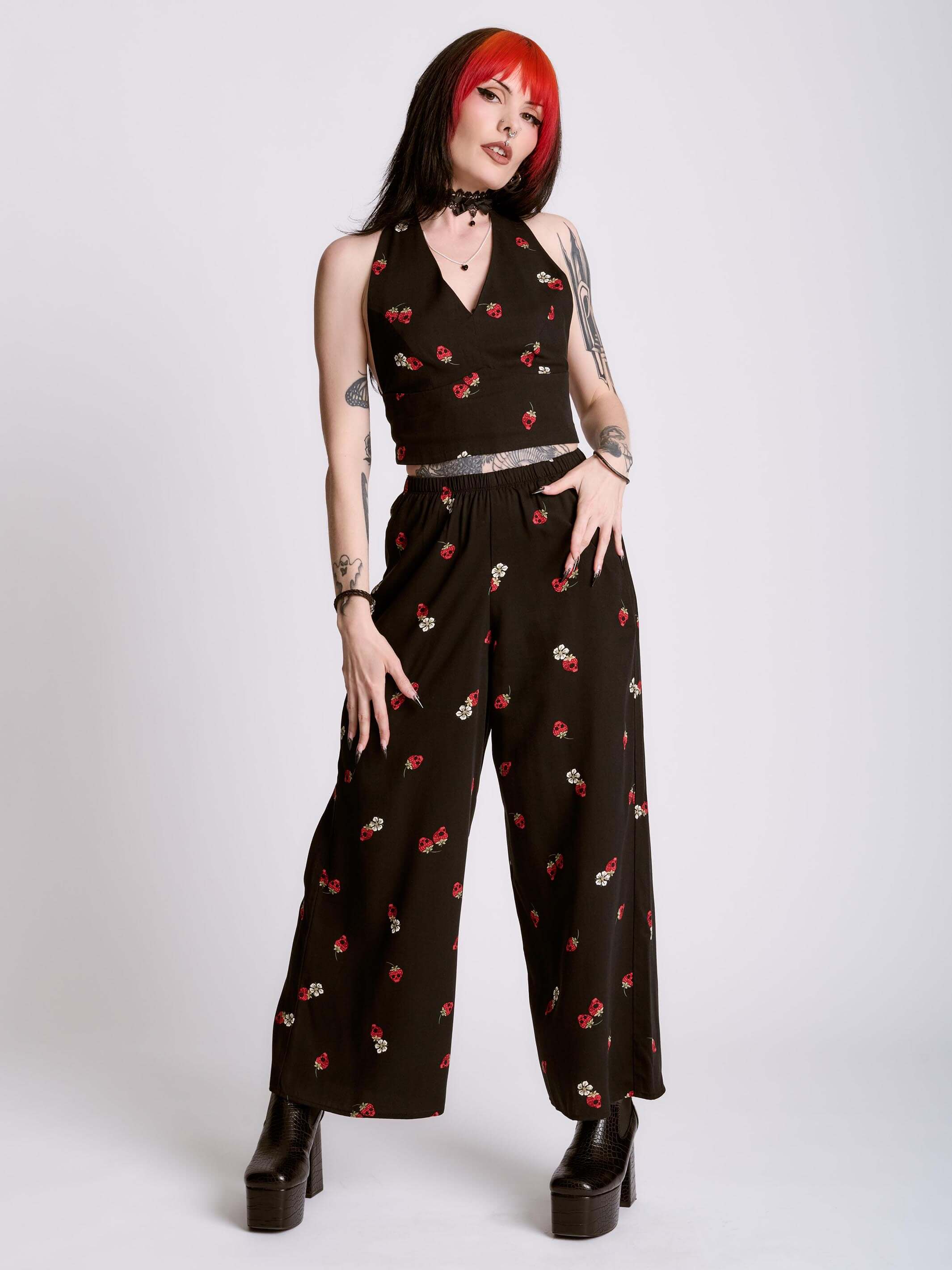 STRAWBERRY Skull Woven Halter