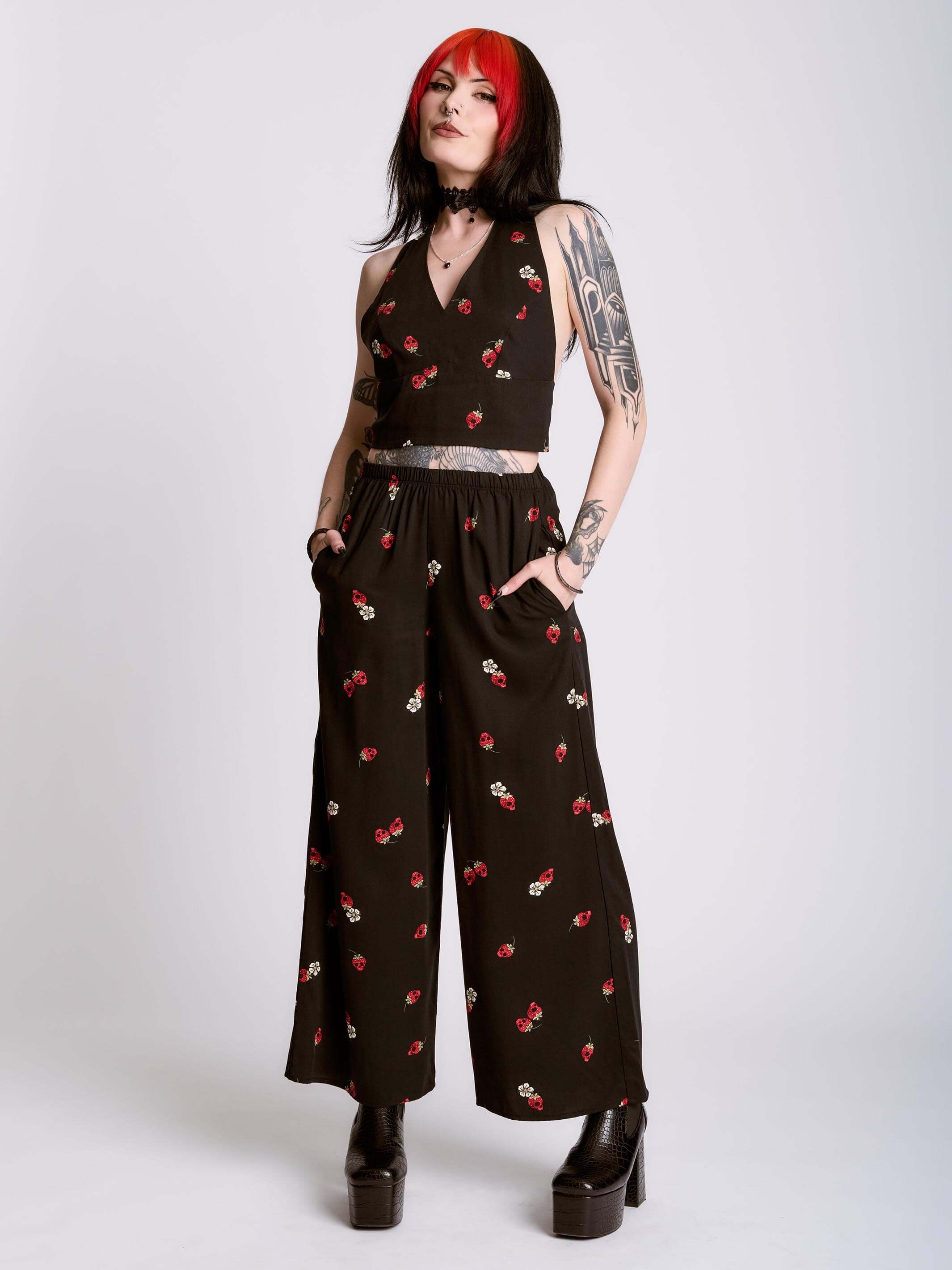 STRAWBERRY Skull Woven Halter