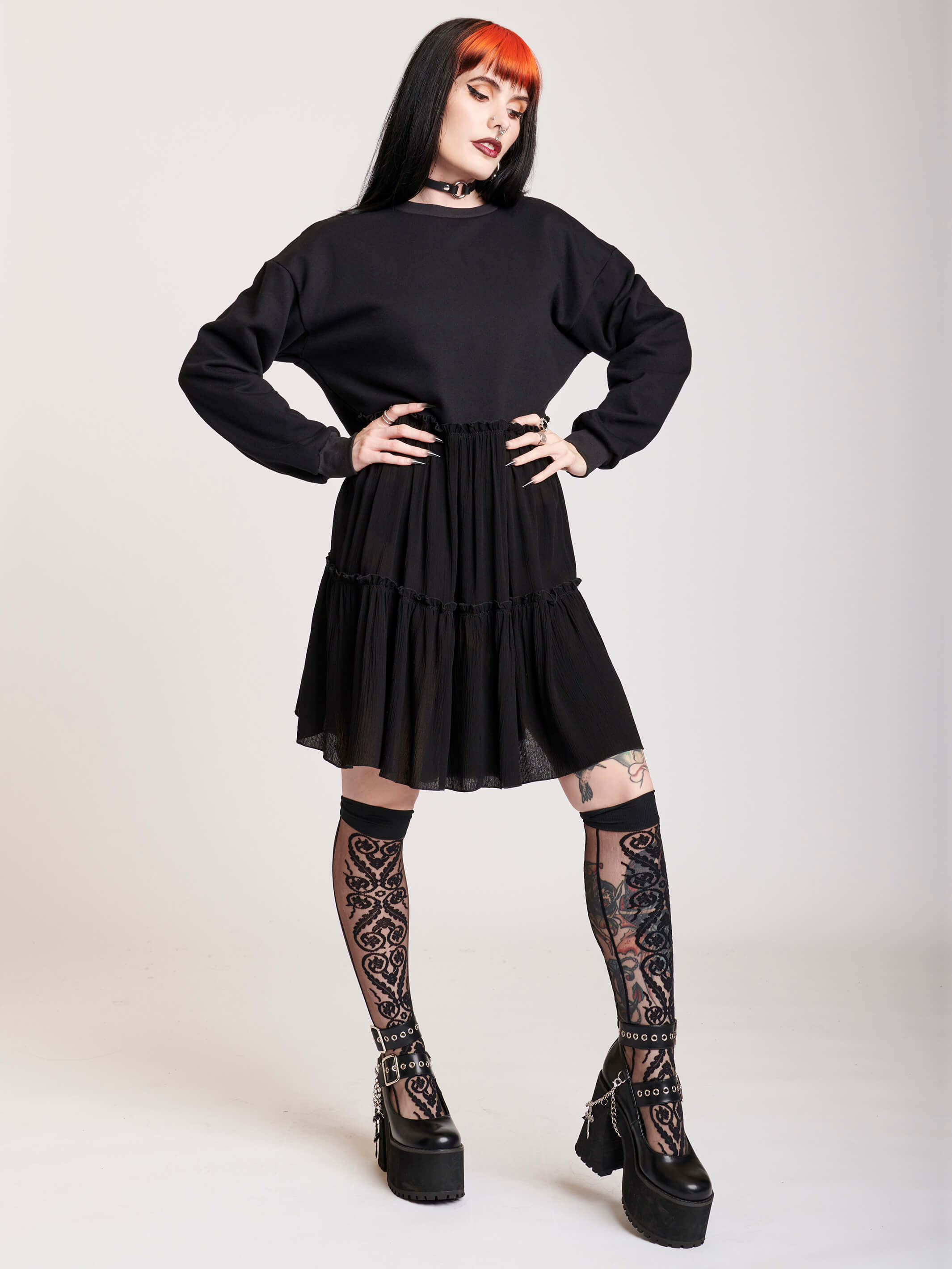 Sweatshirt baby doll dress