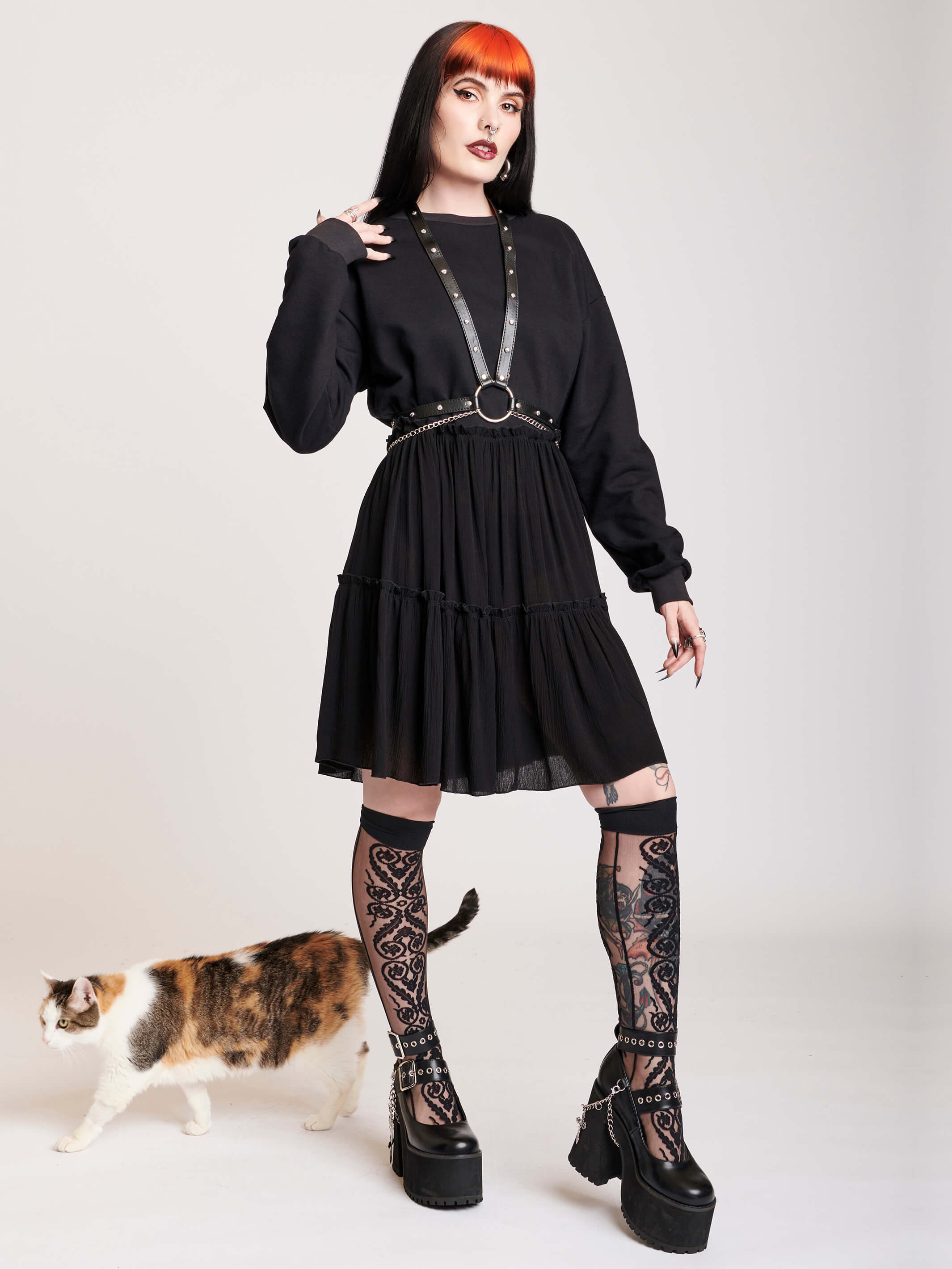 Sweatshirt baby doll dress