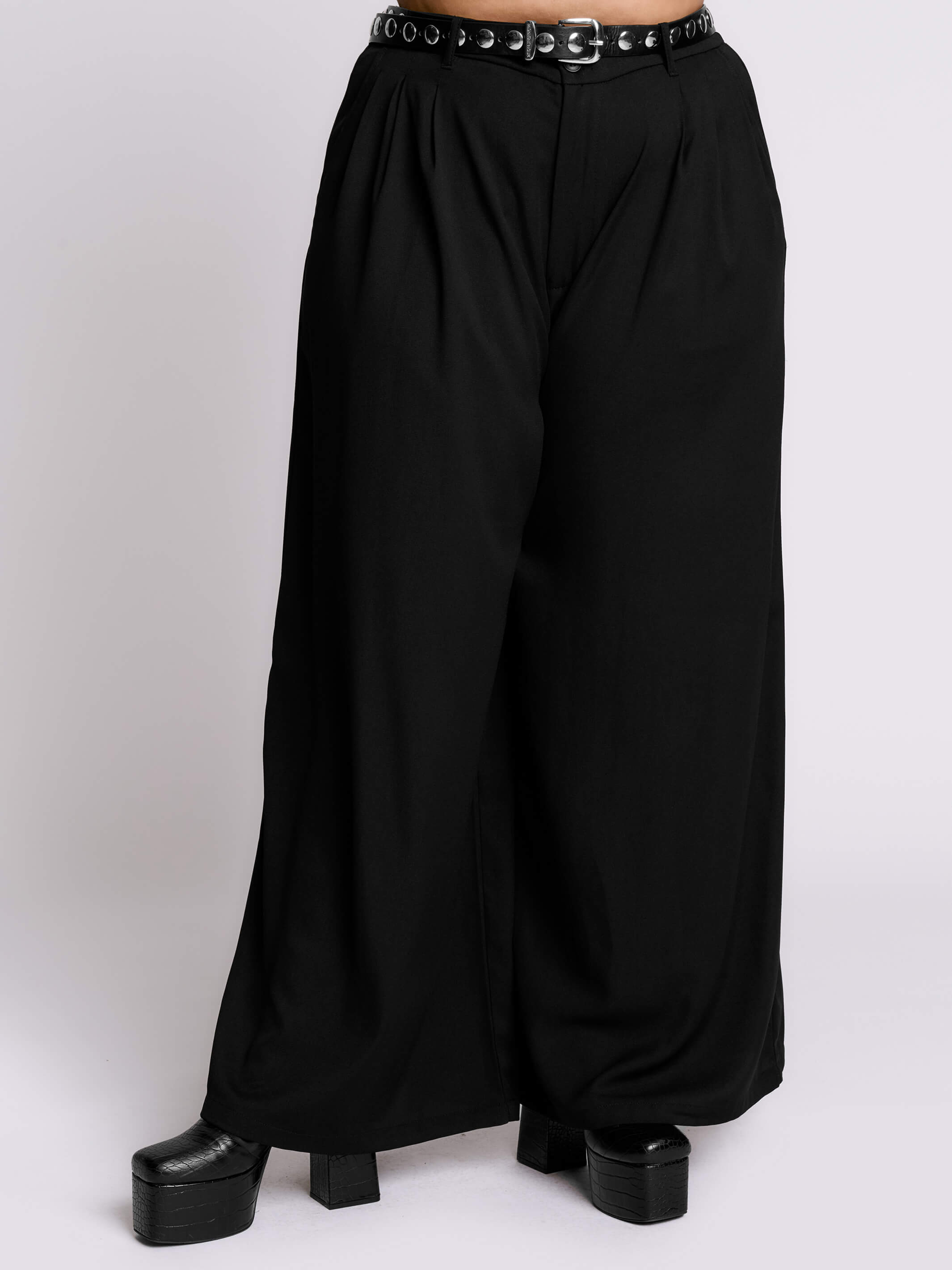 WIDE LEG CORPORATE GOTH TROUSERS