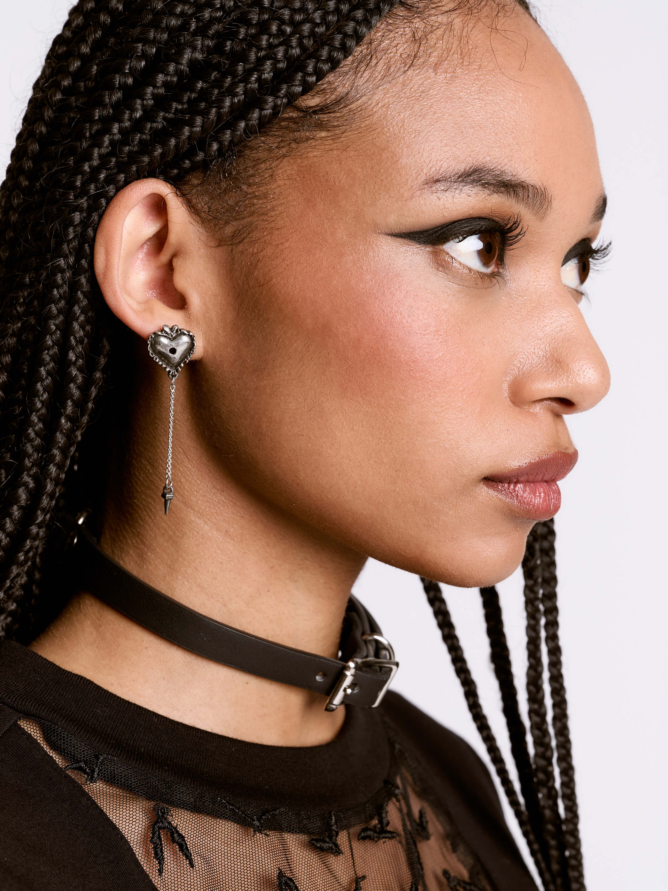 Witches Heart Stud Earring