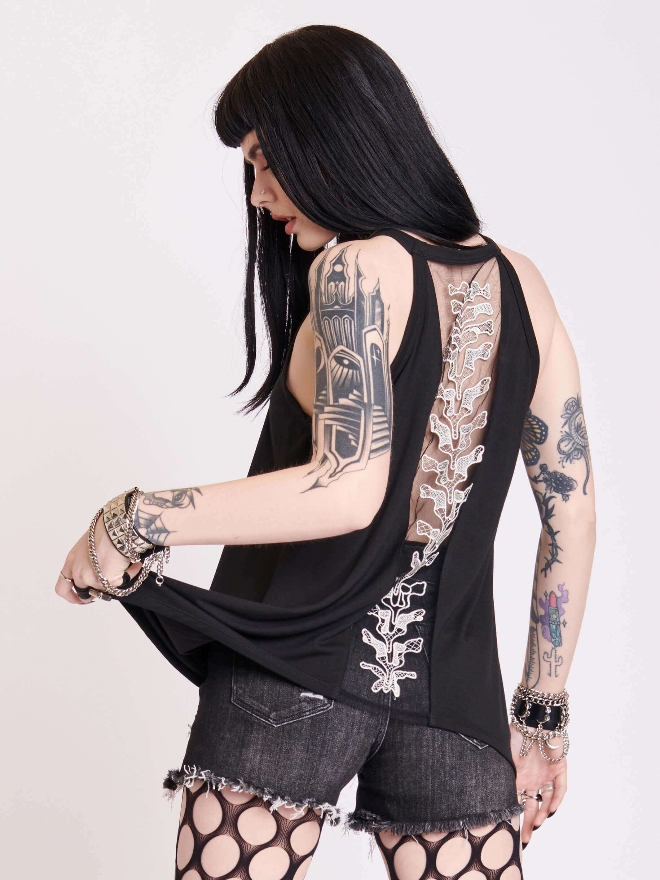 Woman wearing Goth in Summer (Spine Tank Top) by Midnight Hour