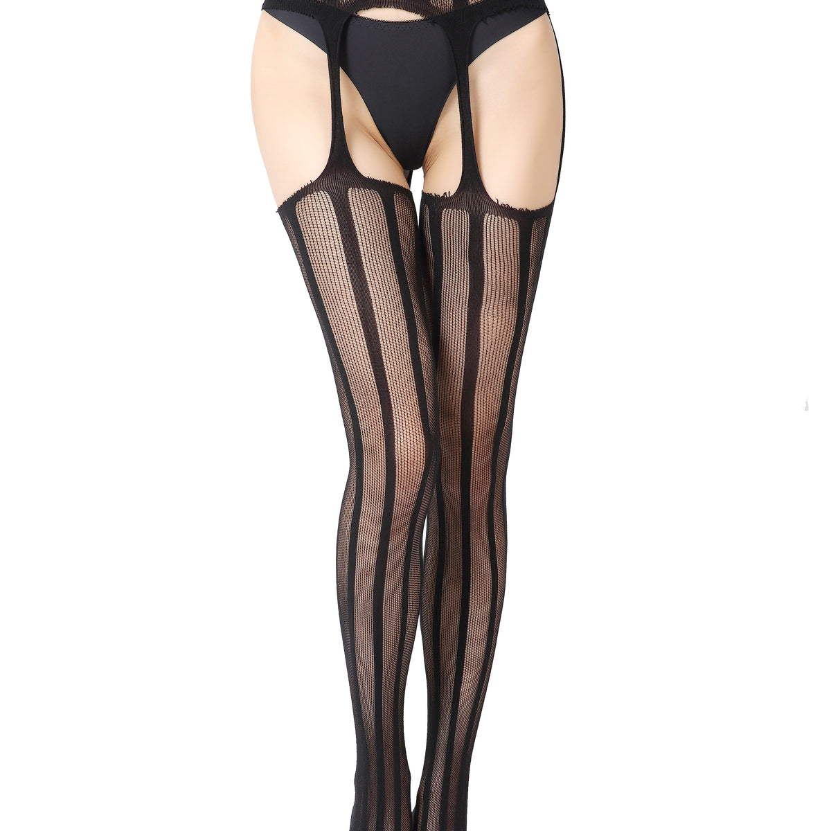 Tonal Striped Garter Tights