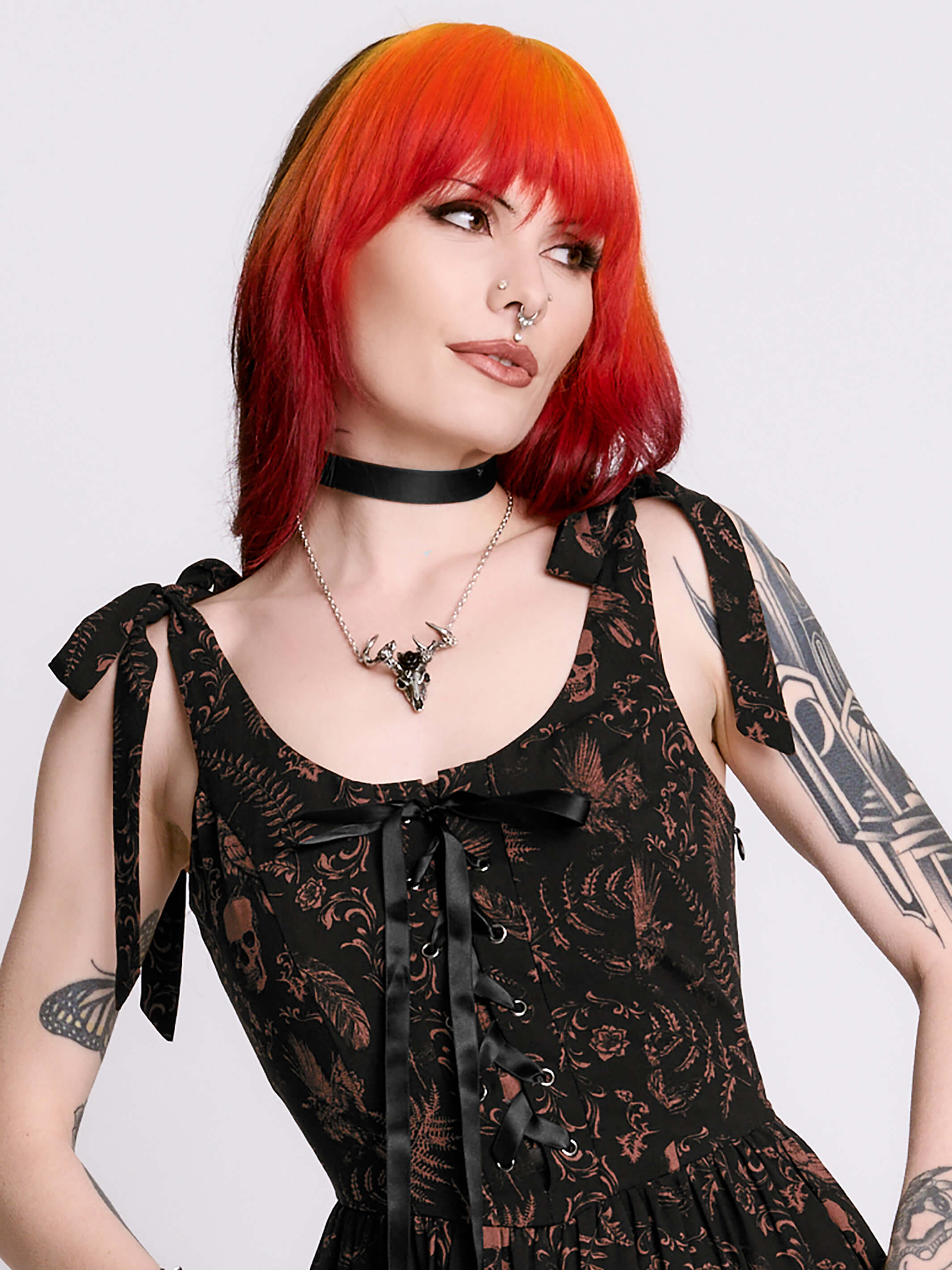 Antique Skull Sundress | Whimsigoth Maxi Dress | Midnight Hour