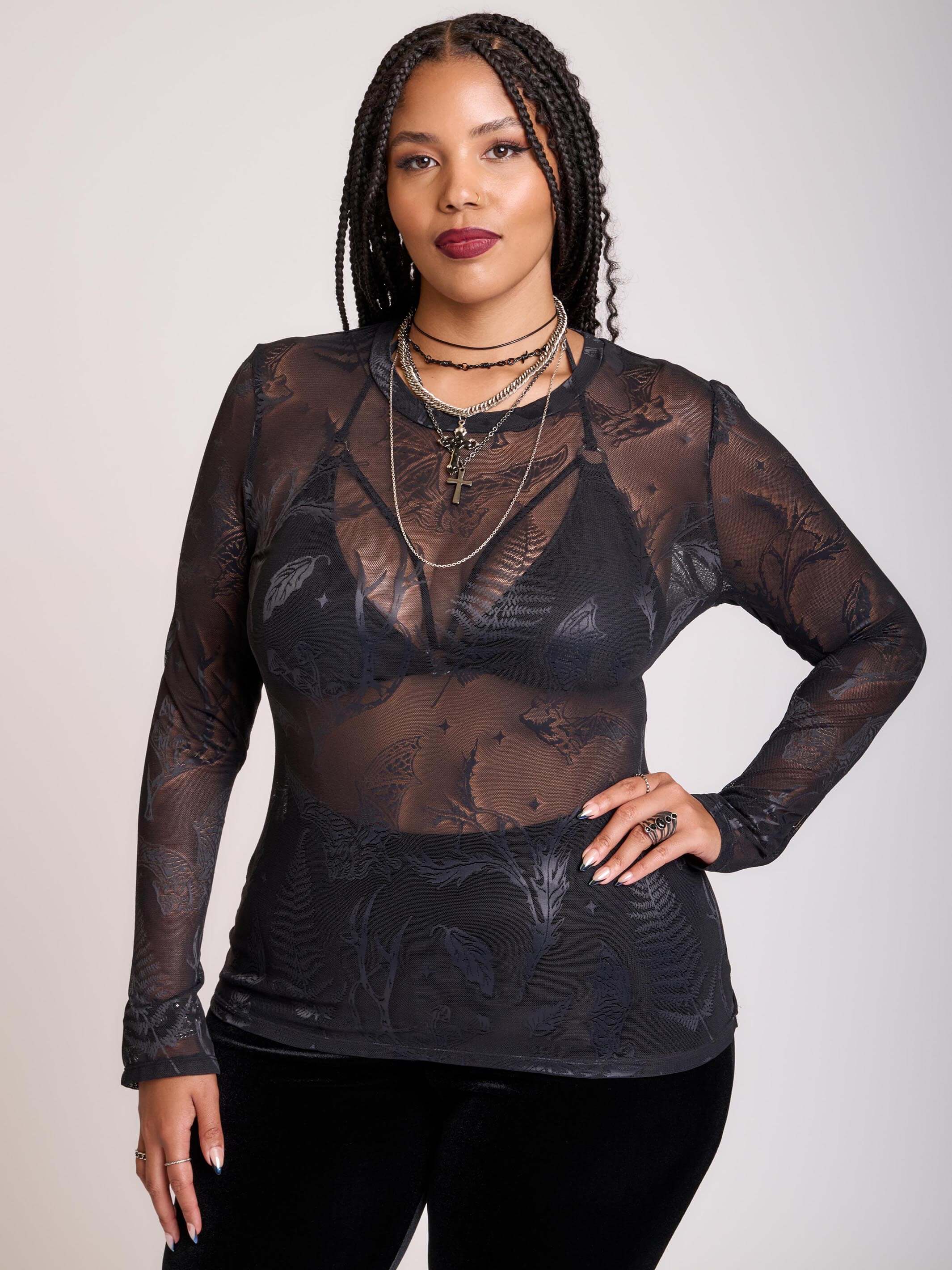 Bat Mesh Top – Midnight Hour