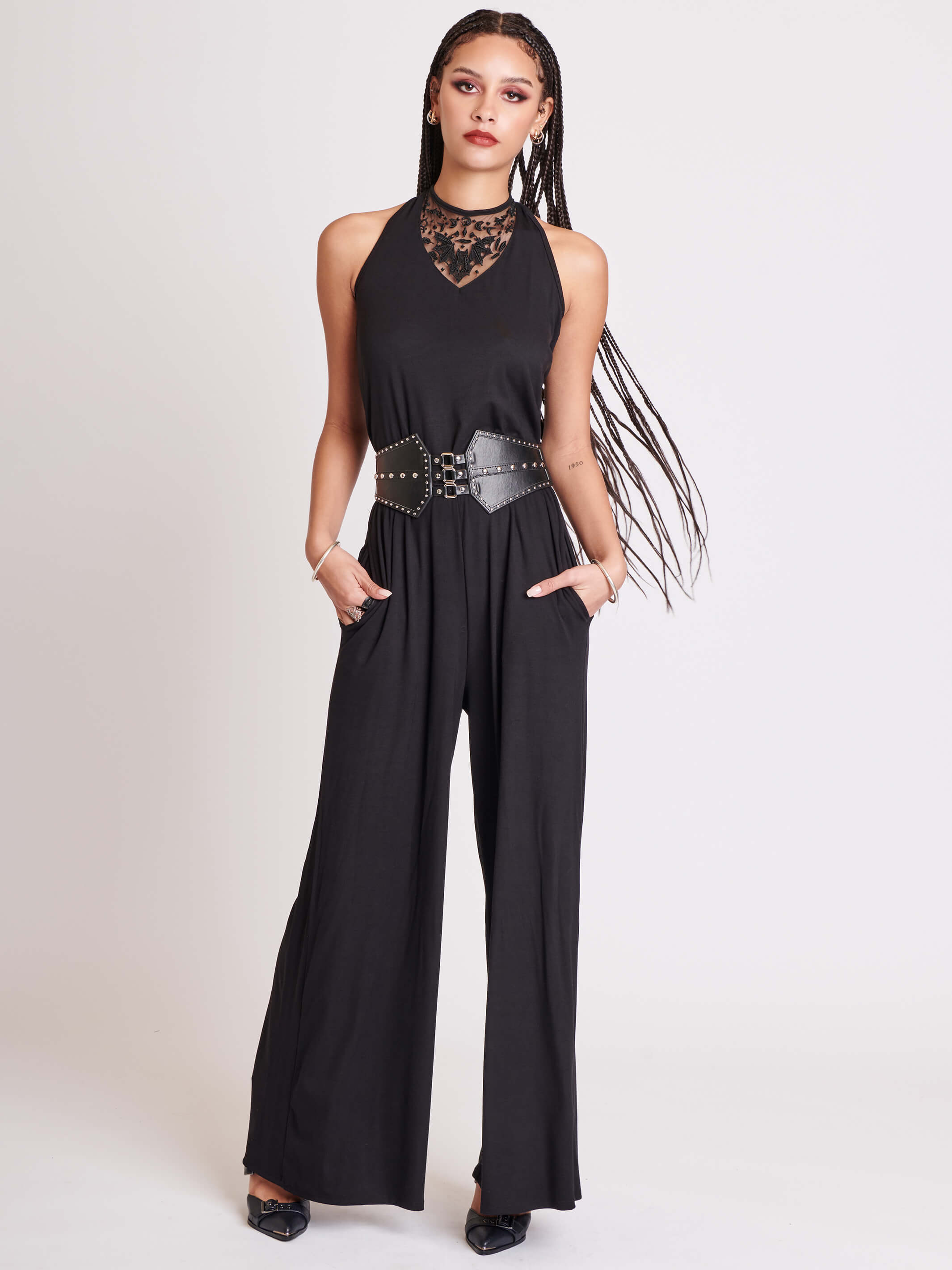 BAT EMBROIDERED ROMPER