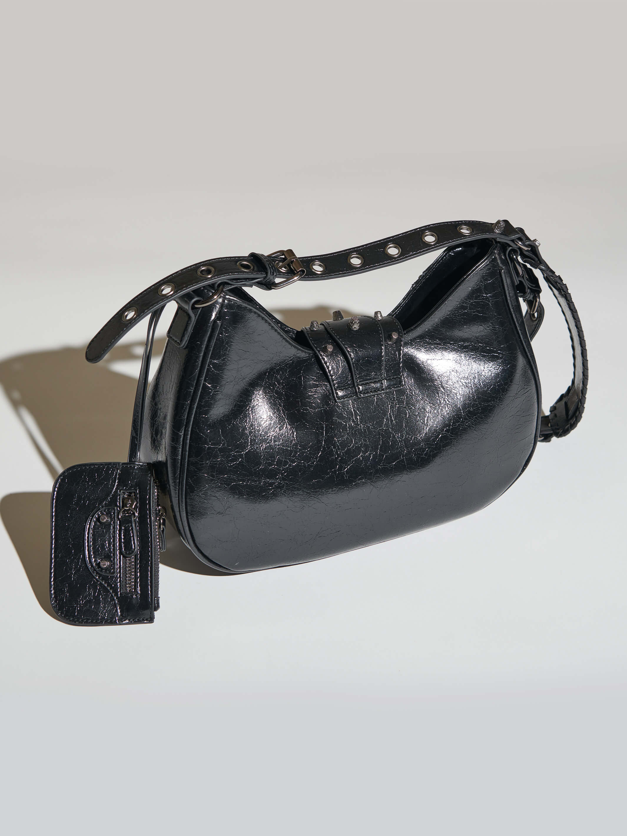 vegan leather purse with adjustable strap