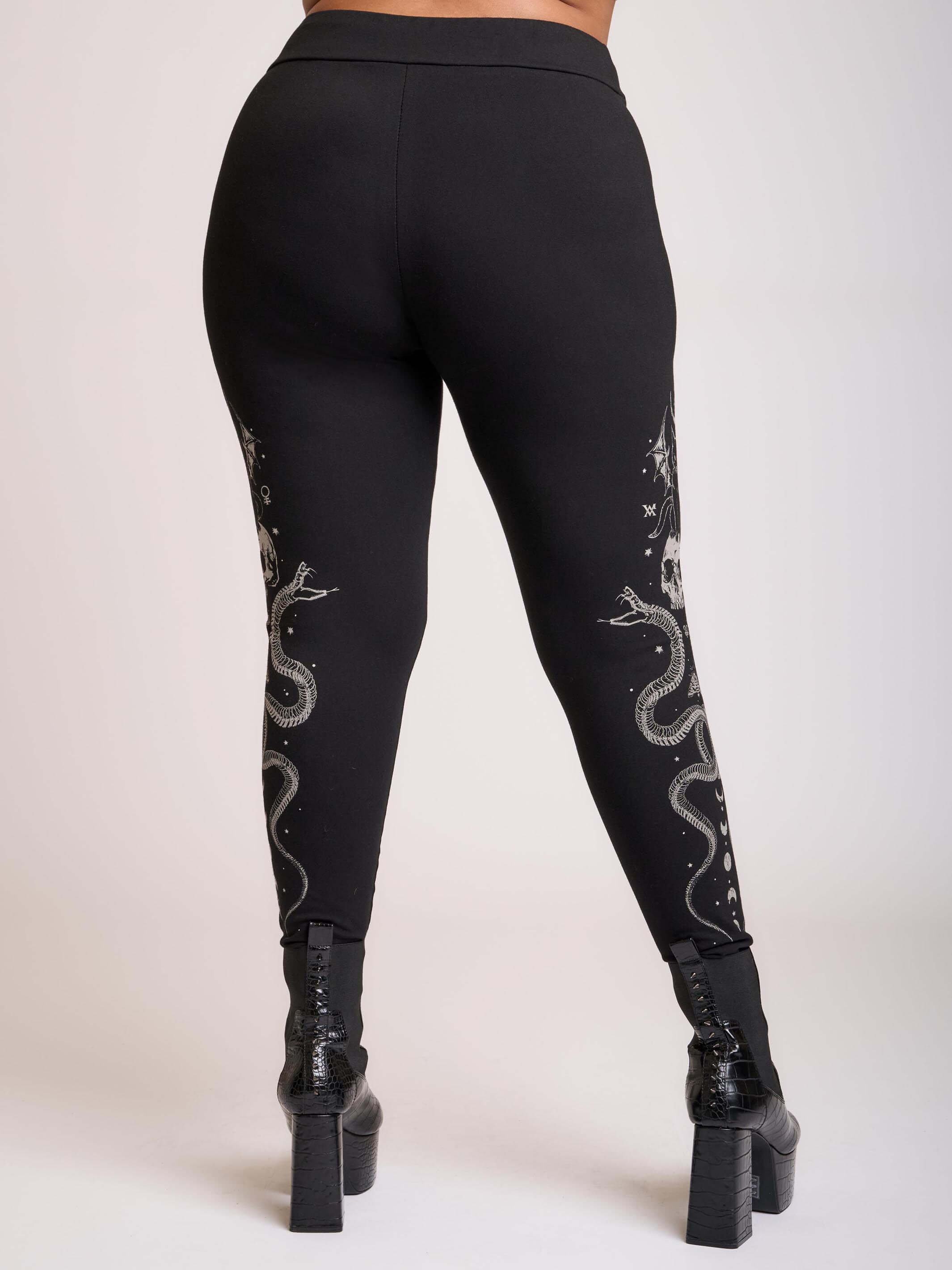 Bat Cat Legging – Gothic Moon Phase Print Leggings by Midnight