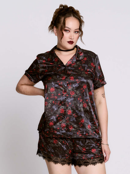 BAT'S ROOST SATIN PJ SET