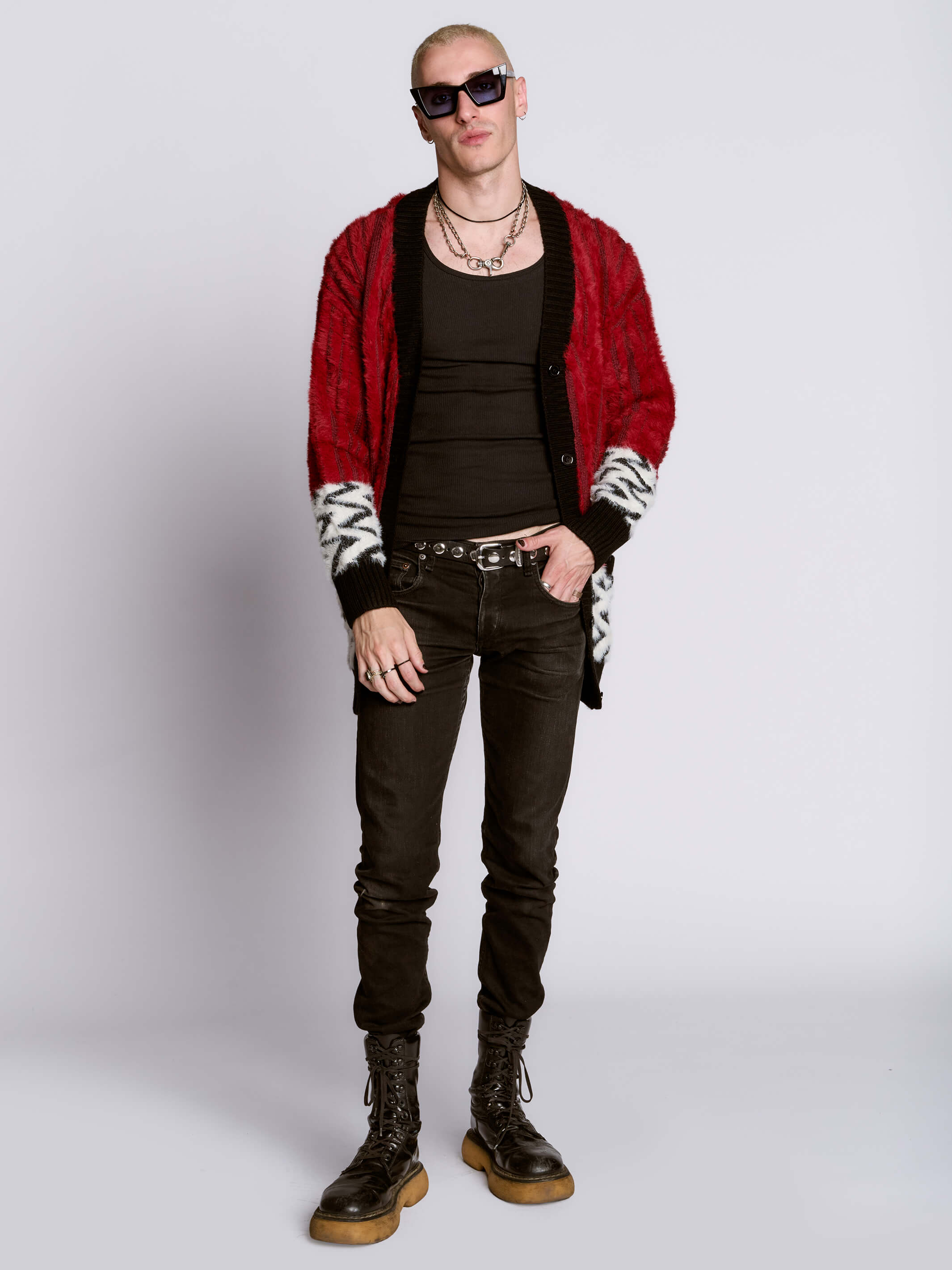 Black Lodge Cardigan by Midnight Hour – Fuzzy Button-Up Goth