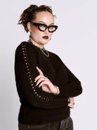 BLACK BRAIDED SWEATER